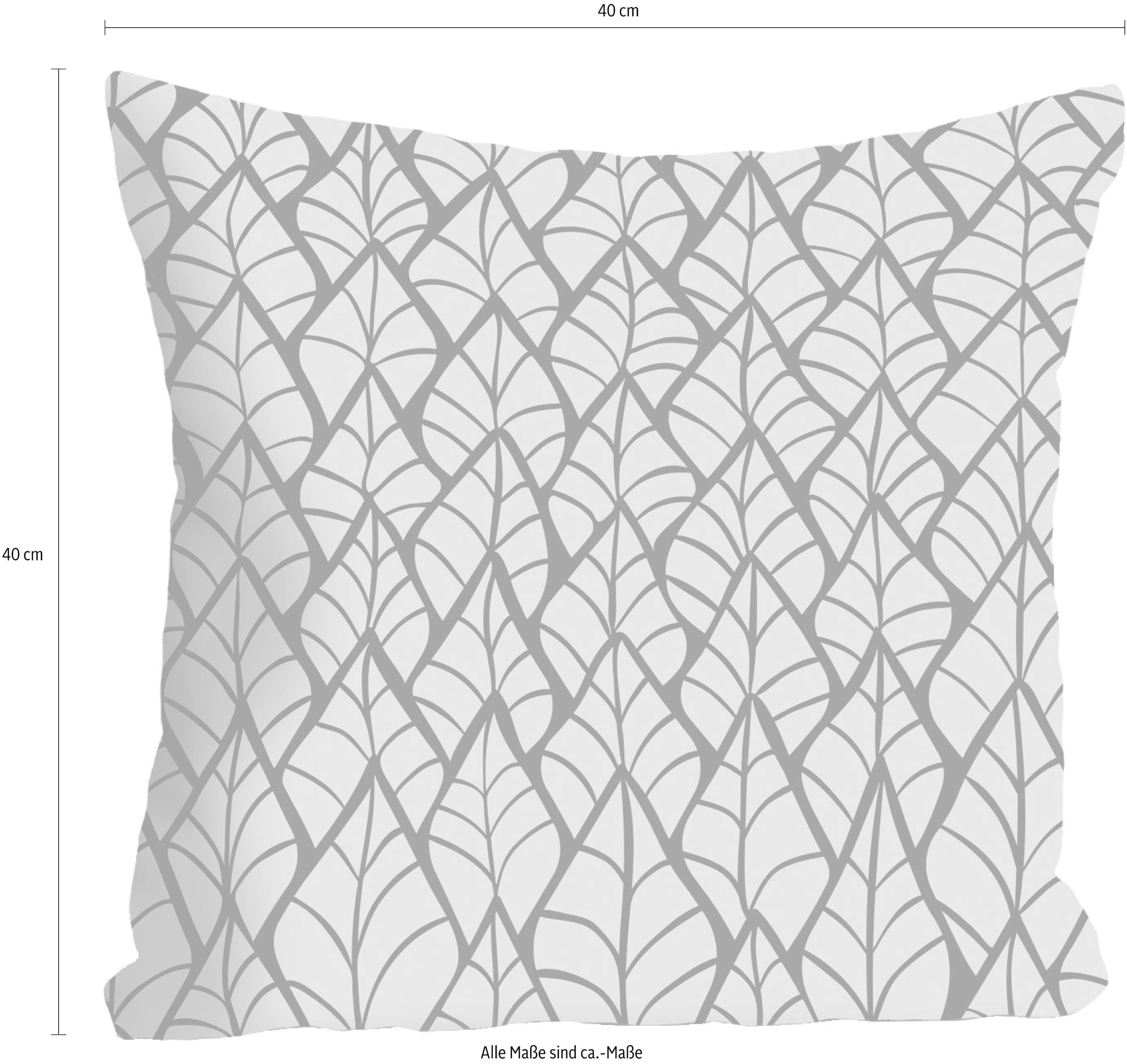 queence Dekokissen »»Blätter«« Kissenhülle ohne Füllung, 1 Stück