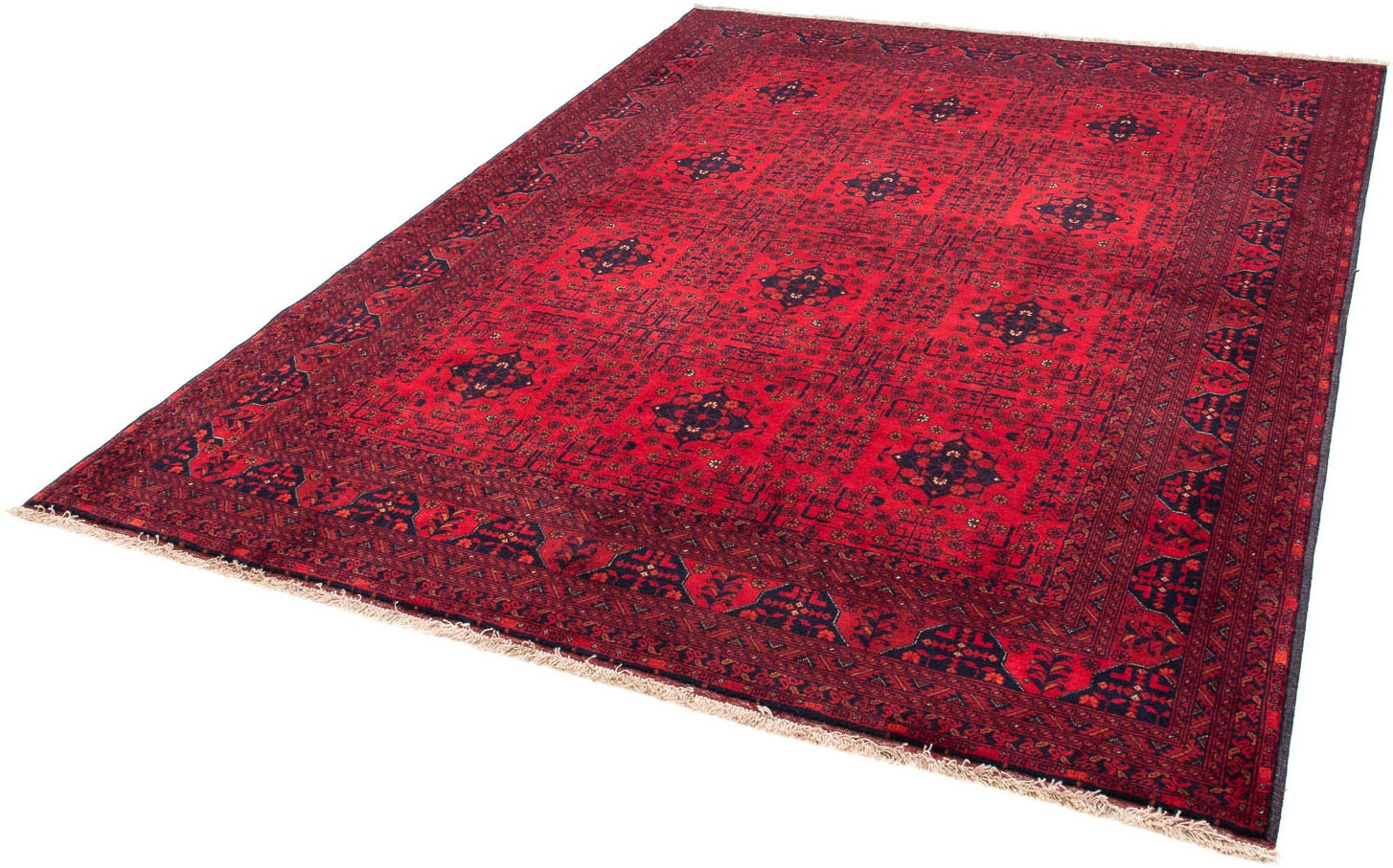 Image of morgenland Orientteppich »Afghan - 230 x 171 cm - dunkelrot«, rechteckig, 7 mm Höhe, Wohnzimmer, Handgeknüpft, Einzelstück mit Zertifikat bei Ackermann Versand Schweiz
