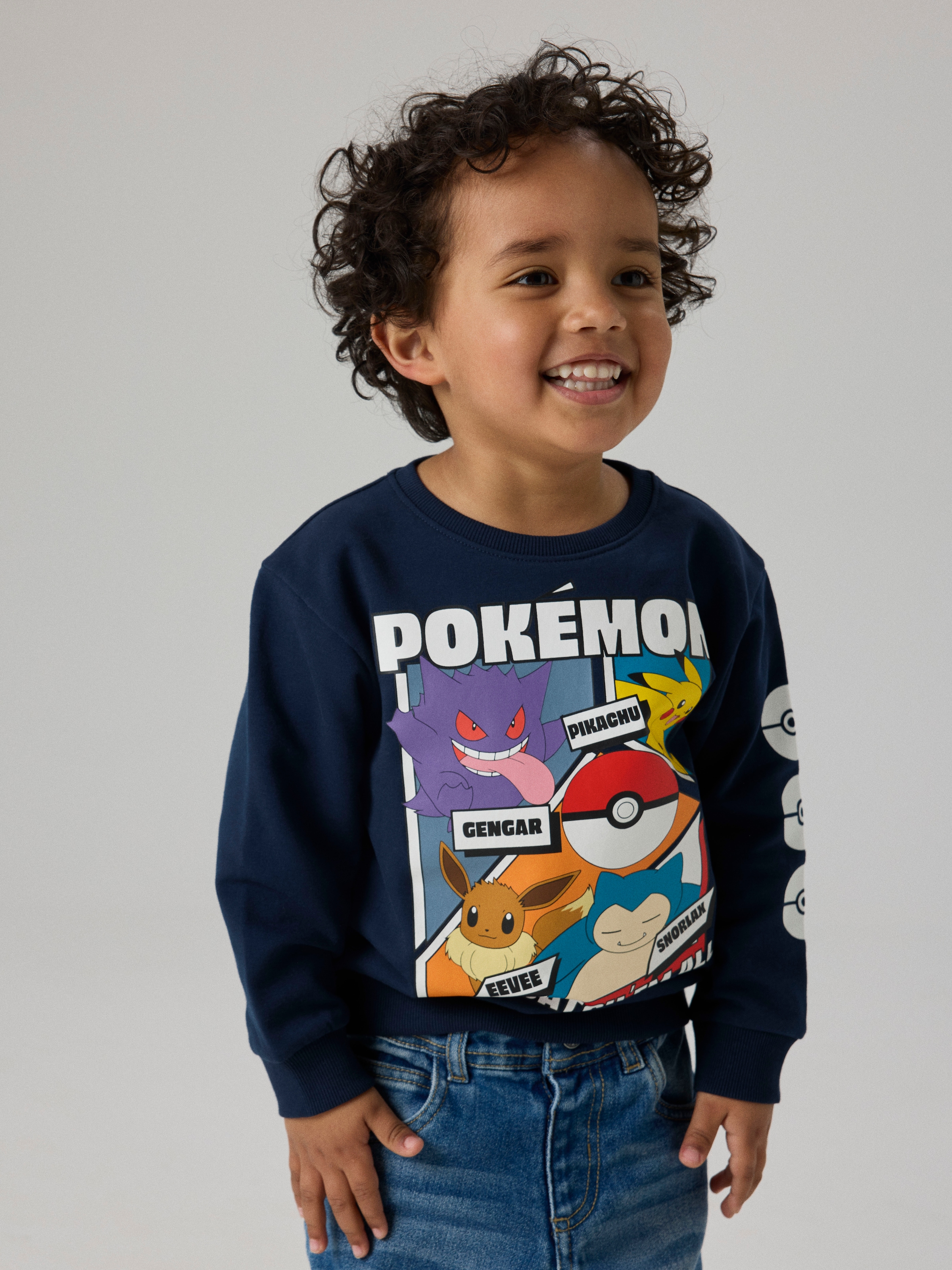 Image of Name It Sweatshirt "NMMSIBO POKEMON NREG SWEAT BRU NOOS BFU", Baumwollmischung, regular fit, mit Pokemon Druck