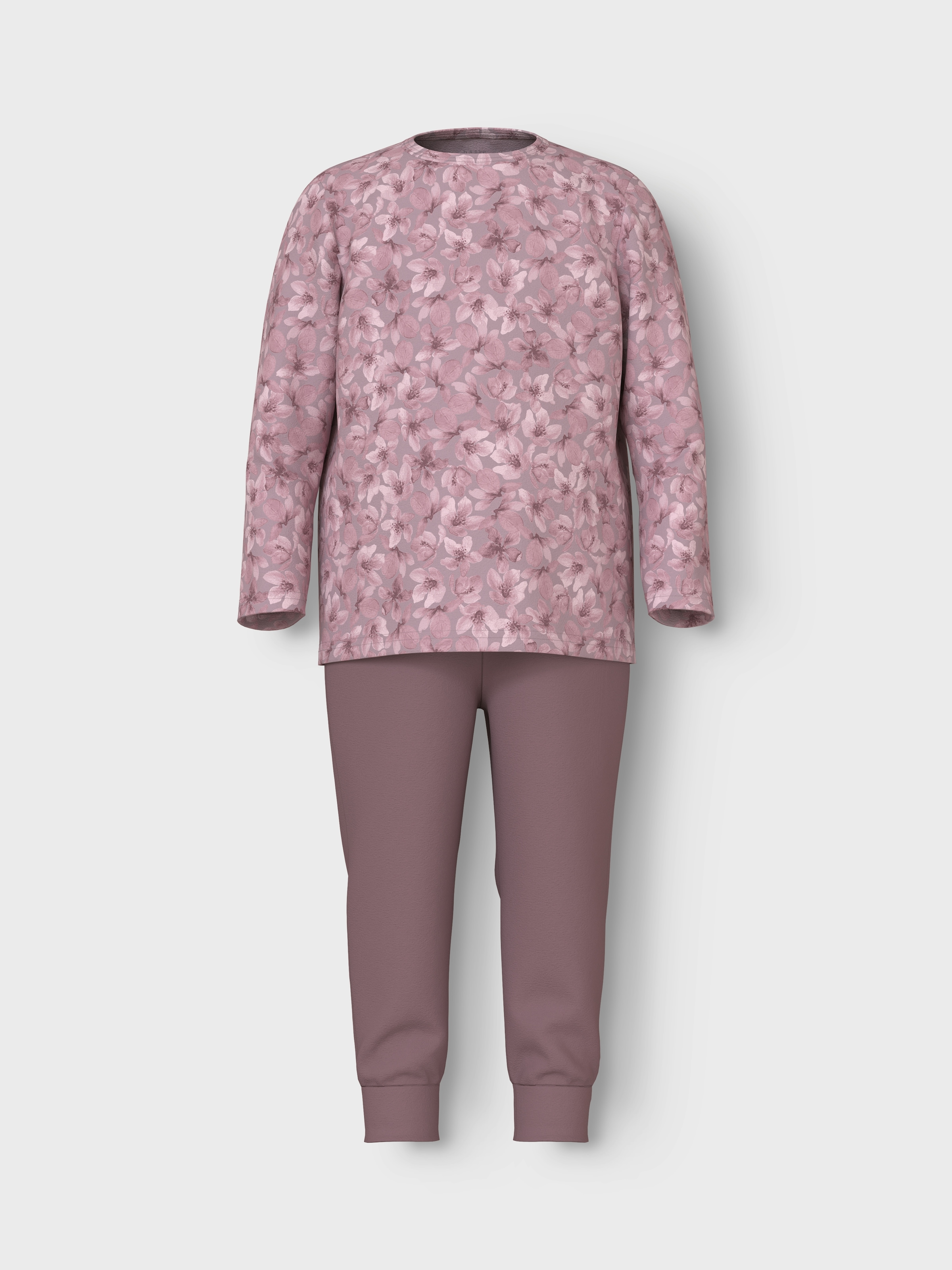 Name It Schlafanzug »NMFNIGHTSET MAUVE FLOWER NOOS«, (Set, 2 tlg.), mit tollem Blumen-Allover im Oberteil