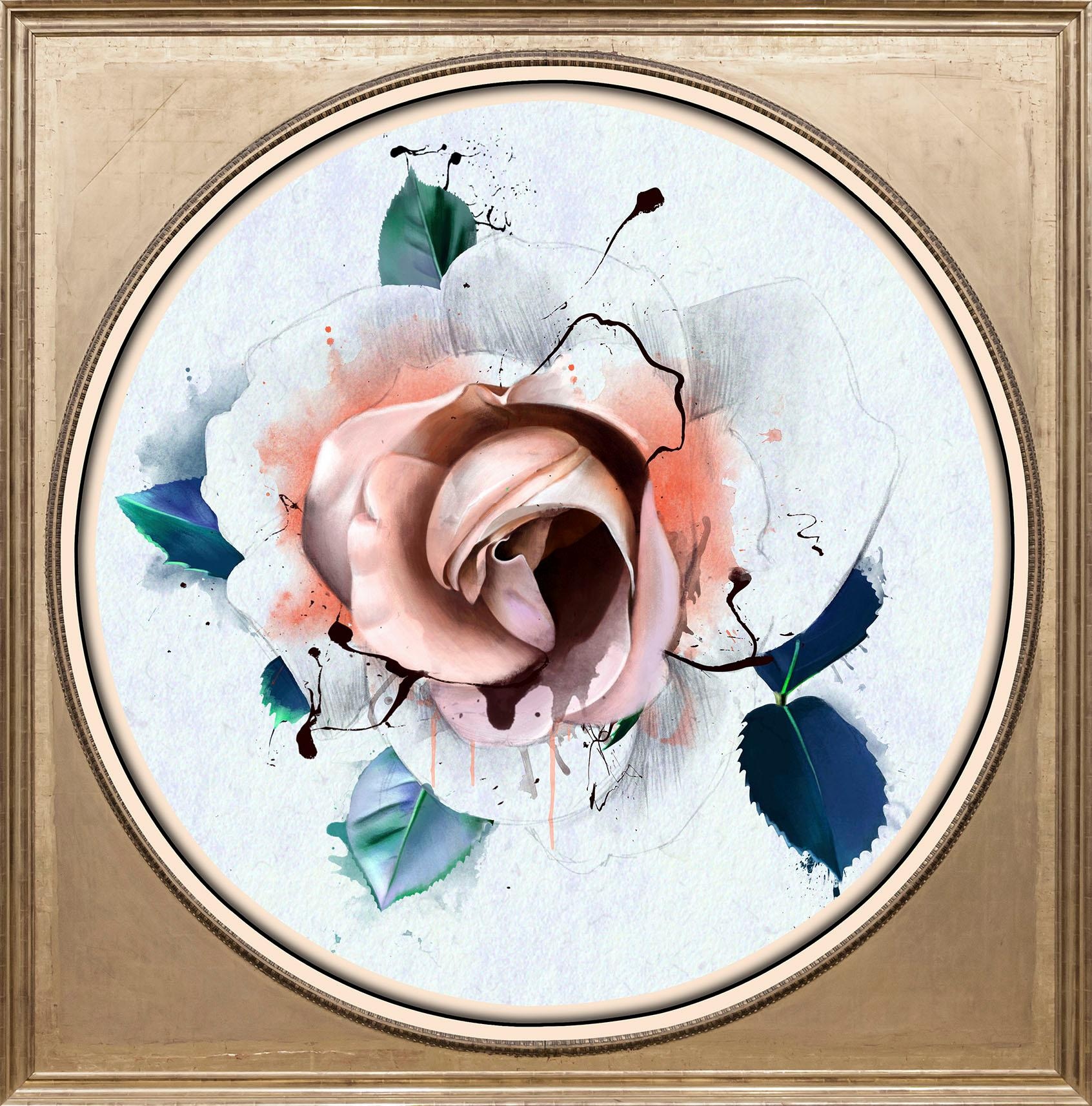 Image of queence Acrylglasbild "Rose Pastell" Blumen Blumenbilder Gemälde Kunst Pflanzen Pflanzenbilder Fine Art-Print in Galeriequalität