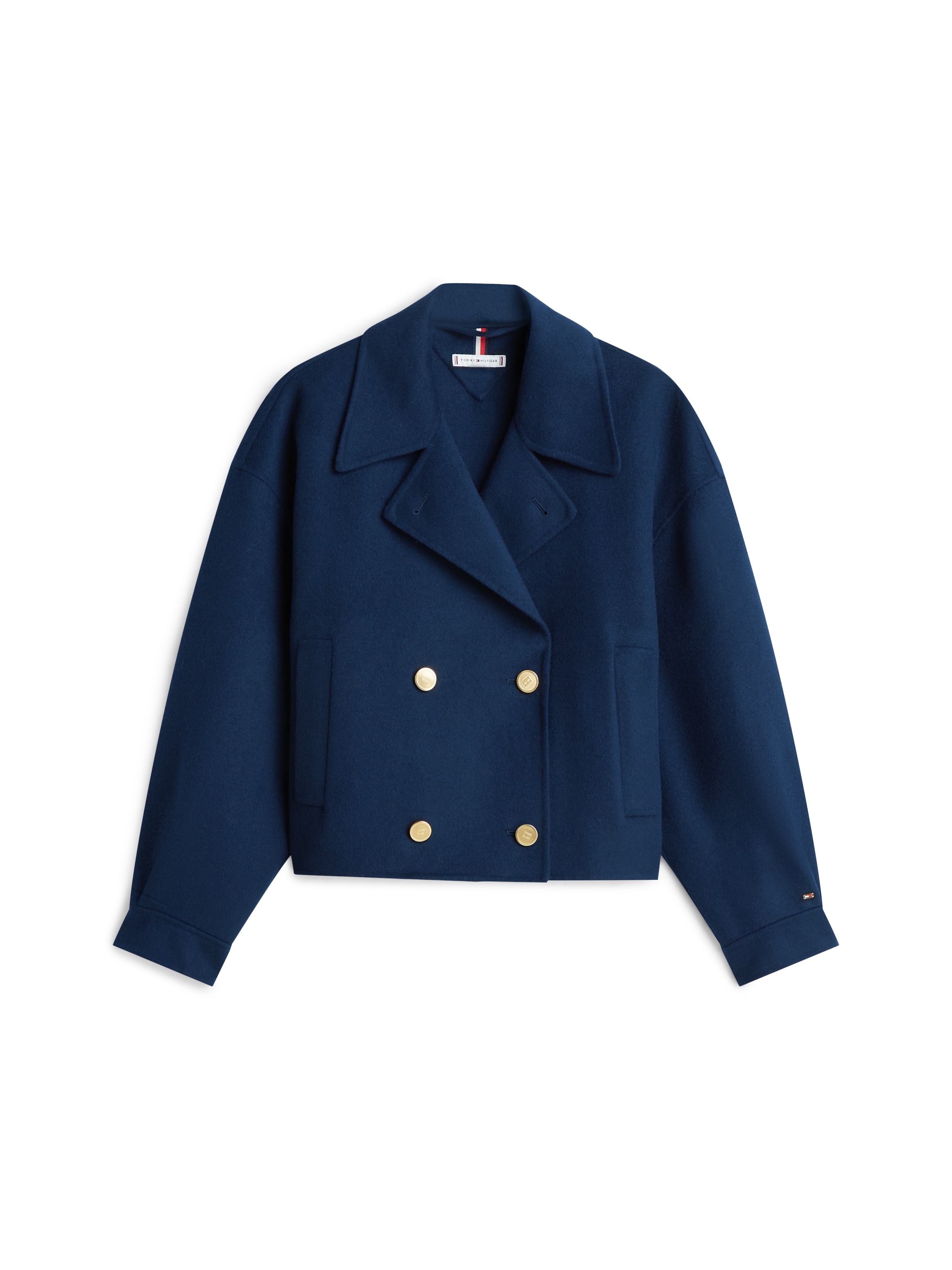 Tommy Hilfiger Kurzjacke »DF WOOL GOLD BUTTON PEACOAT« mit Wolle