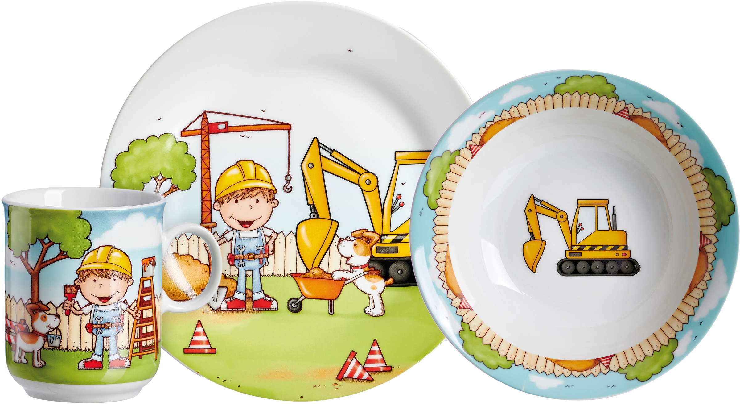Image of Ritzenhoff & Breker Kindergeschirr-Set »Bauarbeiter«, (Set, 3 tlg.) bei Ackermann Versand Schweiz