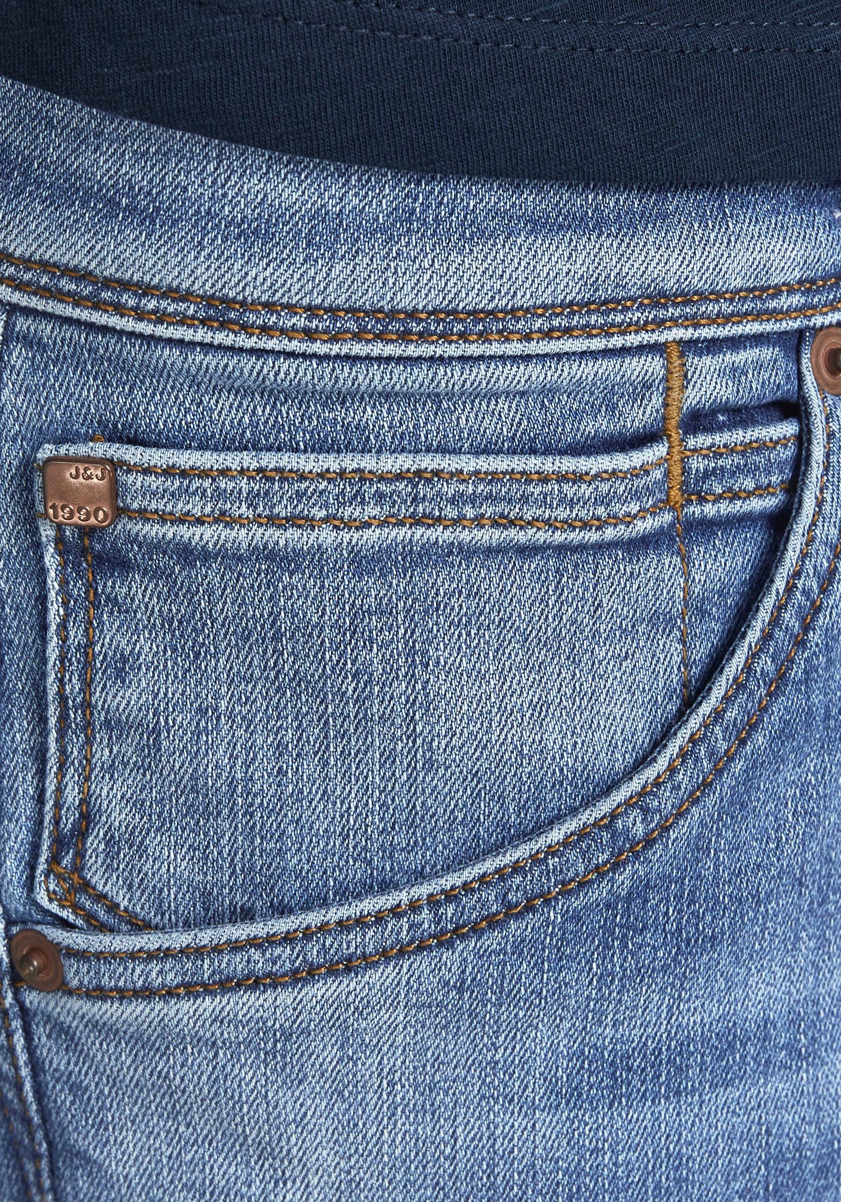 Jack & Jones Slim-fit-Jeans »JJIGLENN – Jeans mit Gürtelschlaufen und Used-Waschung« Used, modisch, slim fit, Denim/Jeans