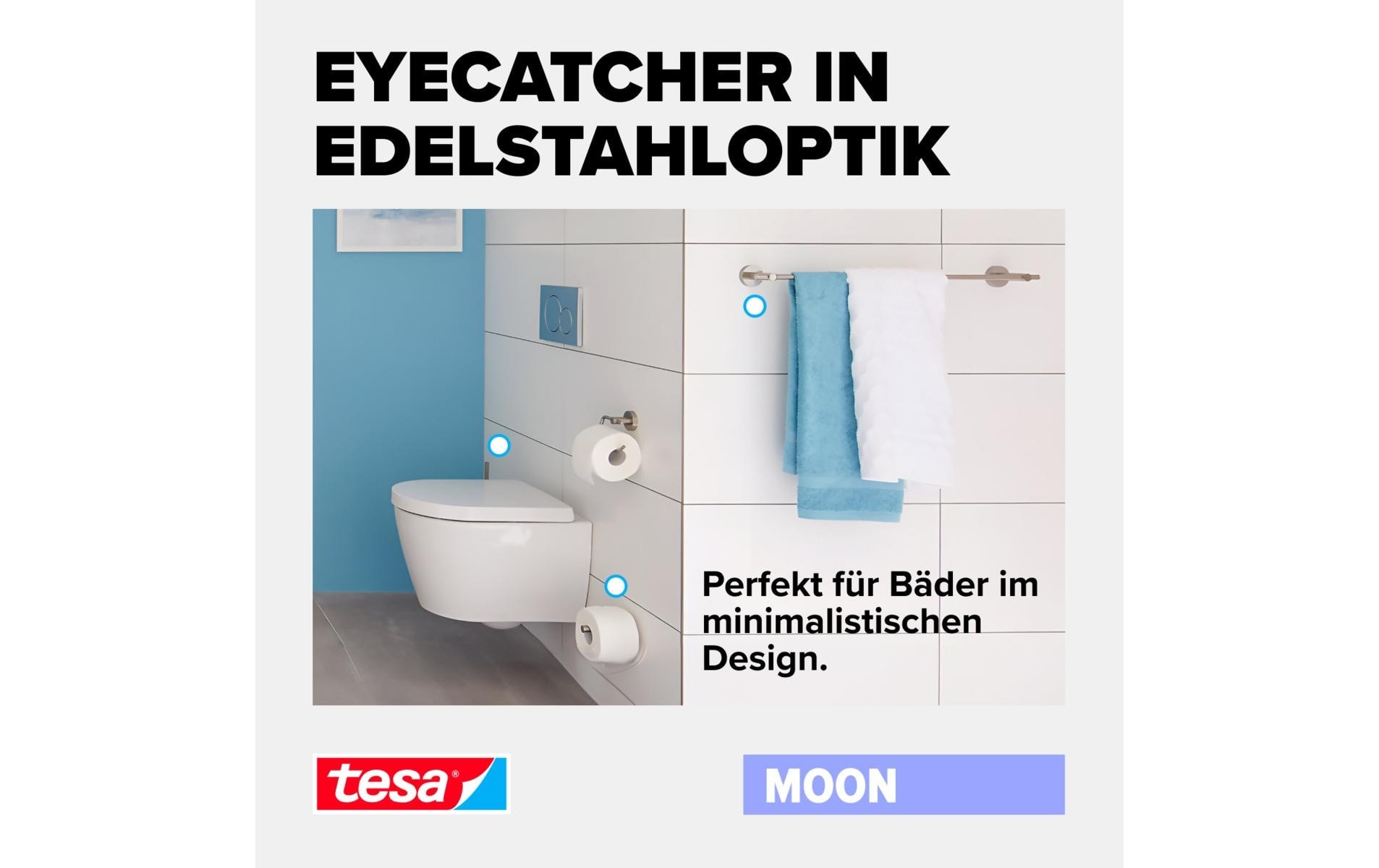 tesa WC-Garnitur »Moon«, aus Metall-Glas