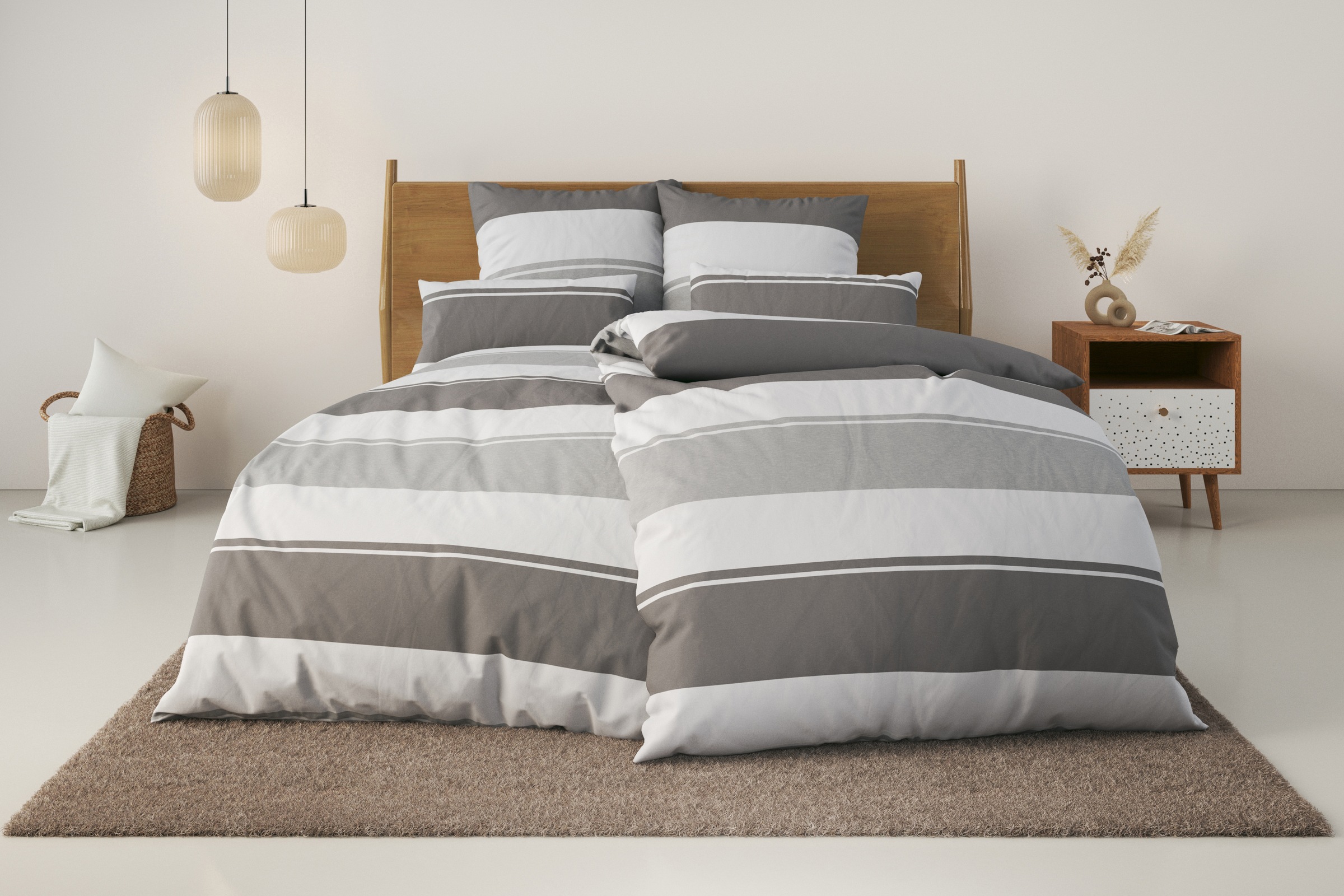 Image of GOODproduct Bettwäsche "Yonne" 2 Stk. in frischen Farben, gestreifte Bettwäsche, ab Gr. 135x200 cm