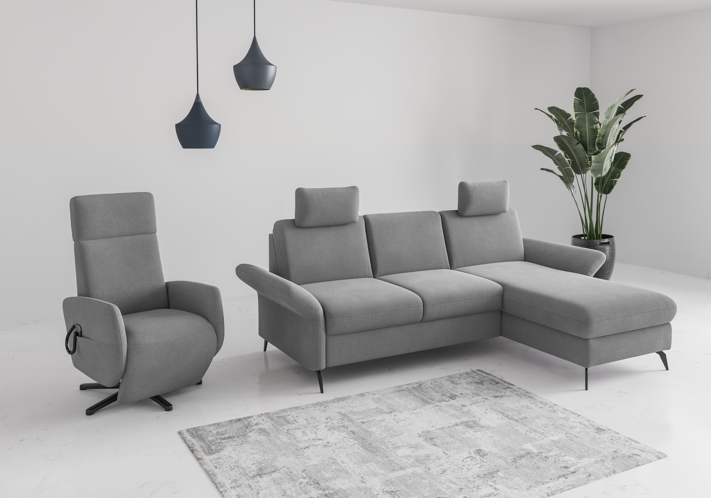 Home affaire Ecksofa »Rochelle«, wahlweise mit Bettfunktion, Bettkasten und Armteilverstellung