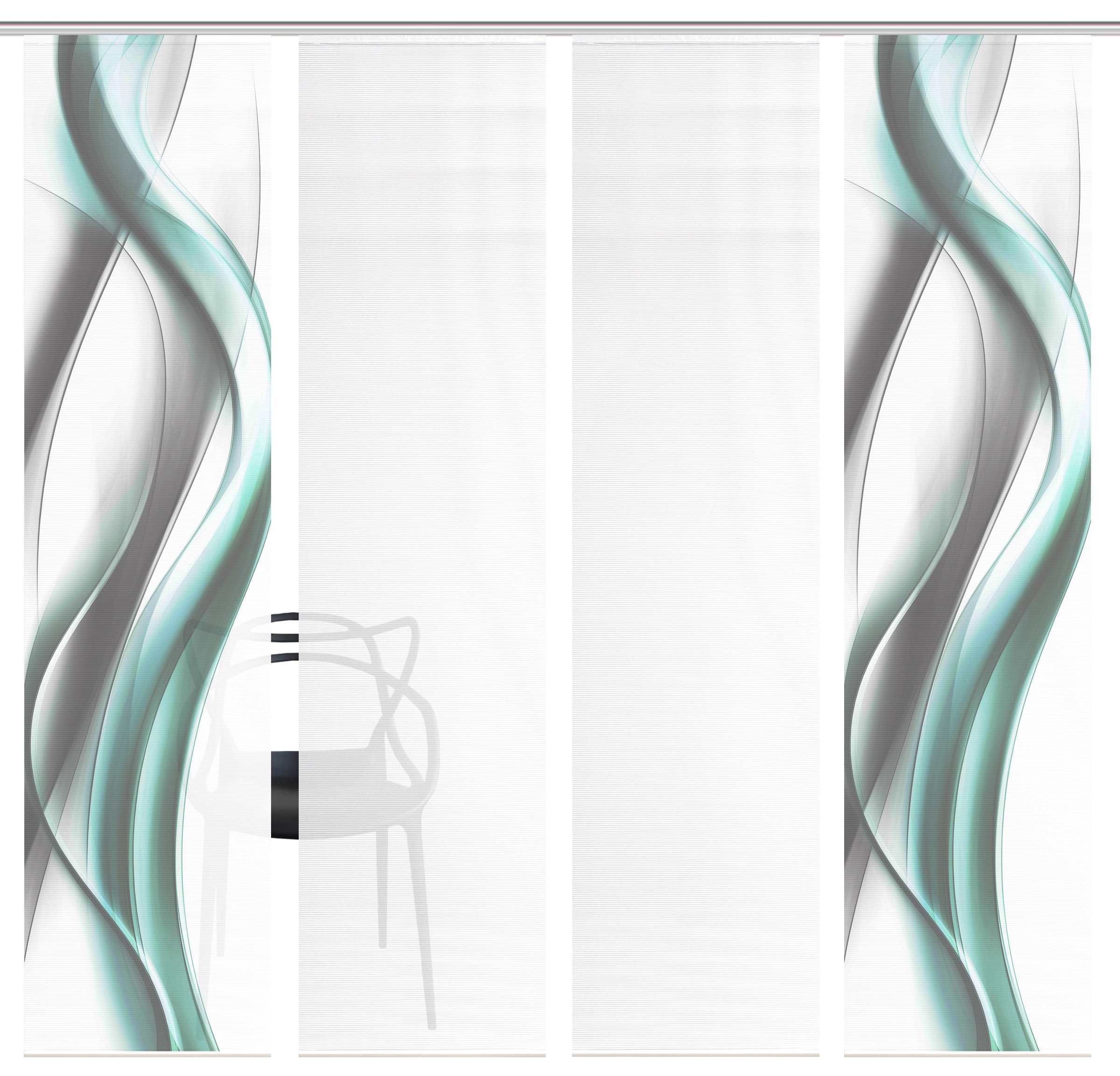 Vision S Rideau coulissant »CARA« Support de panneau 4 cuis tlg. rideau coulissant, aspect bambou, impression numérique, SET