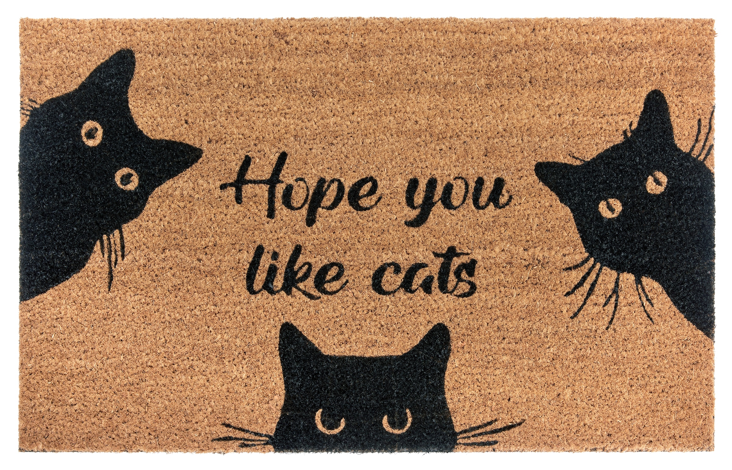 Image of HANSE Home Fussmatte "Mix Mats Kokos Cat Fan, Türmatte" rechteckig 15 mm Höhe Kokos, Schmutzfangmatte, Outdoor, Rutschfest, Innen, Kokosmatte, Flur