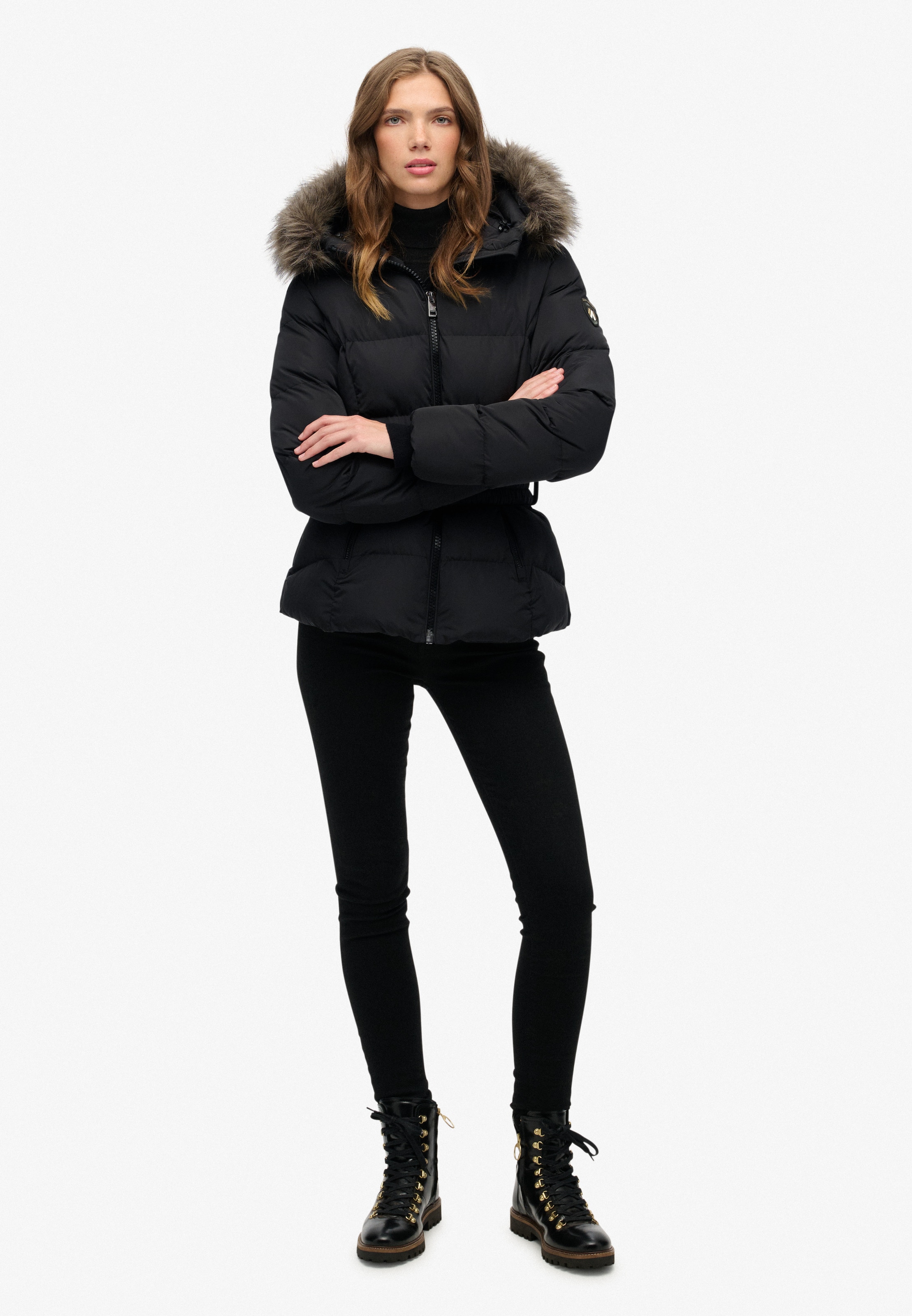 Superdry Steppjacke »FUJI BELTED PUFFER« mit Kapuze
