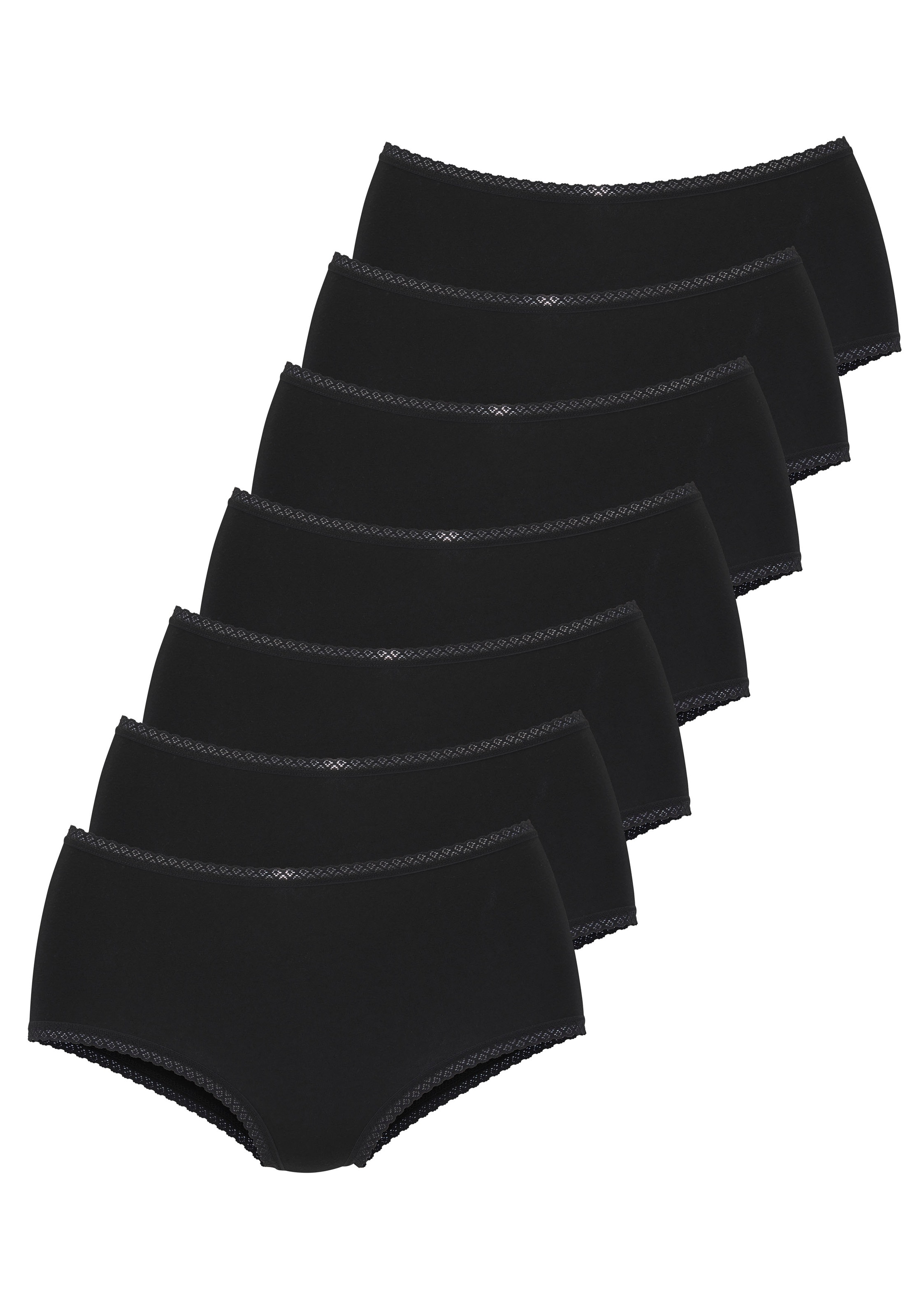 Image of Vivance Taillenslip 7er-Pack, aus weicher Baumwollqualität mit feiner Spitzeneinfassung