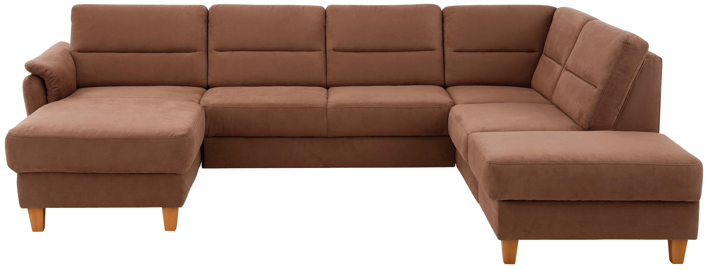 Home affaire Wohnlandschaft »Palmera U-Form, B: 308 cm« optional Bettfunktion & Bettkasten, Federkern