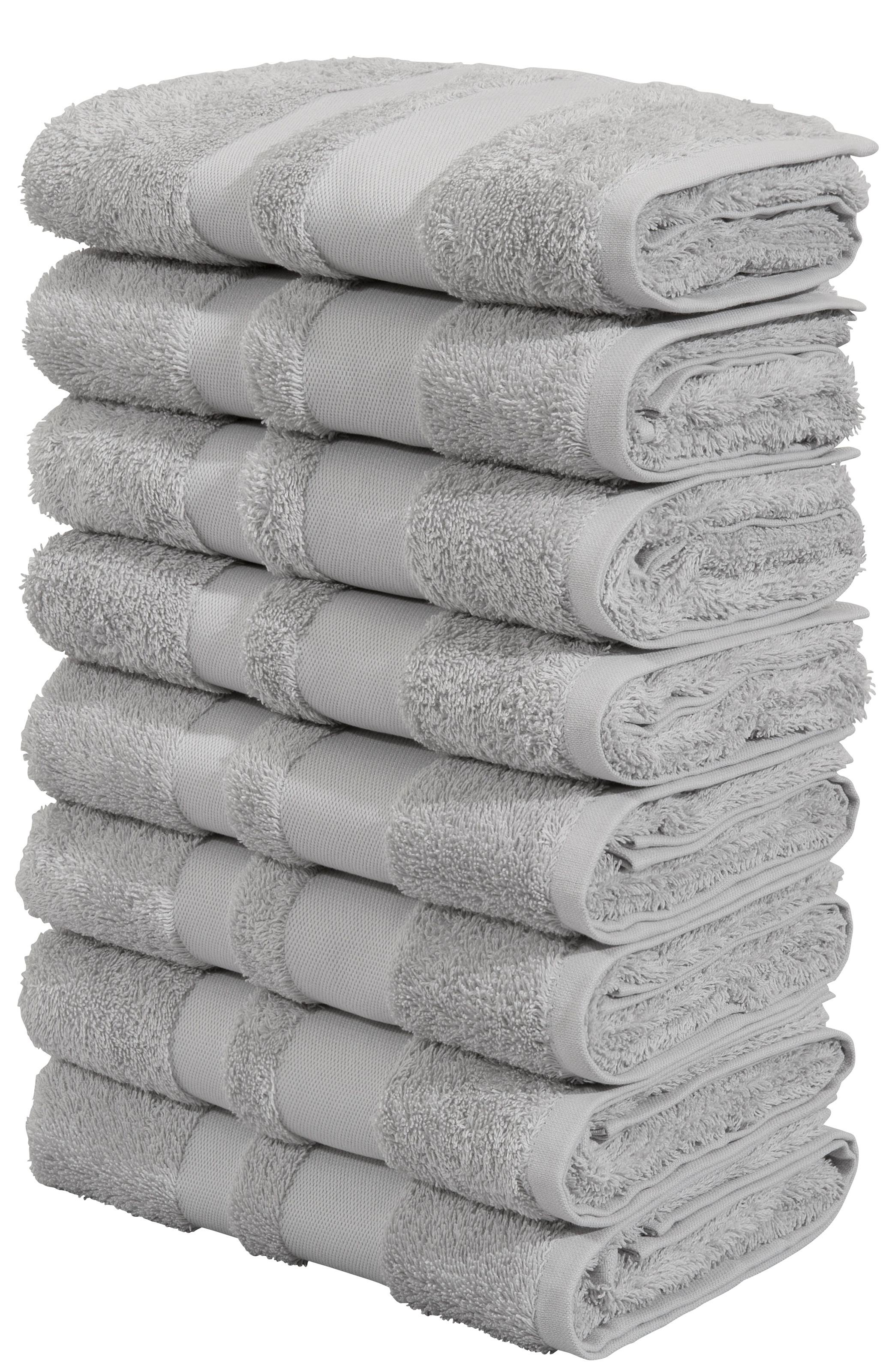 Image of GOODproduct Handtücher "Vanessa, 8 Handtücher, 50x100cm, in Standard- und Premium-Qualität" Handtücher mit Bordüre, 100% Baumwolle, einfarbig, weich
