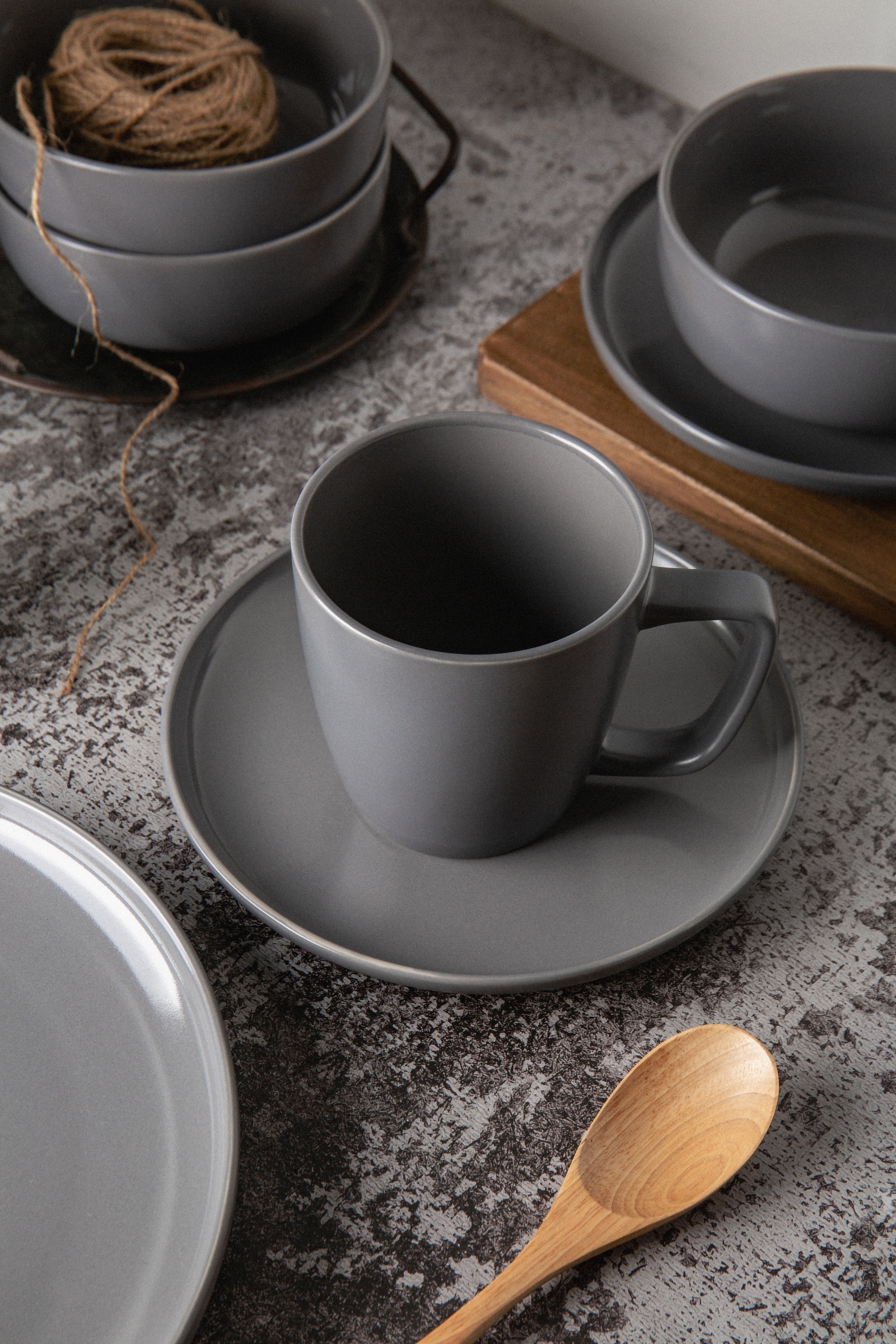 my home Set de vaisselle »Timula, aussen matt, innen glänzend« spülmaschinenfest und mikrowellengeeignet