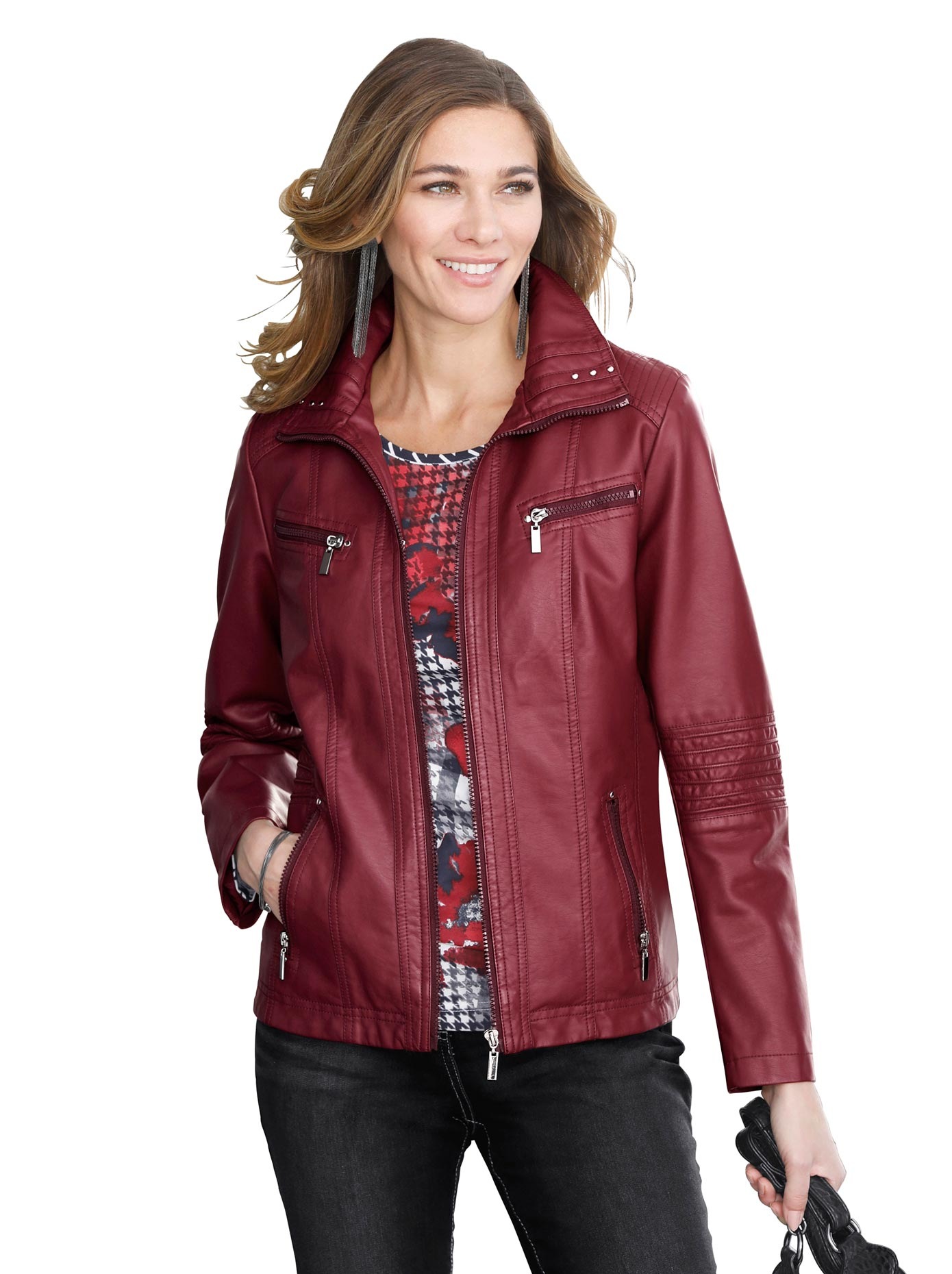 Jacke in Leder-Optik