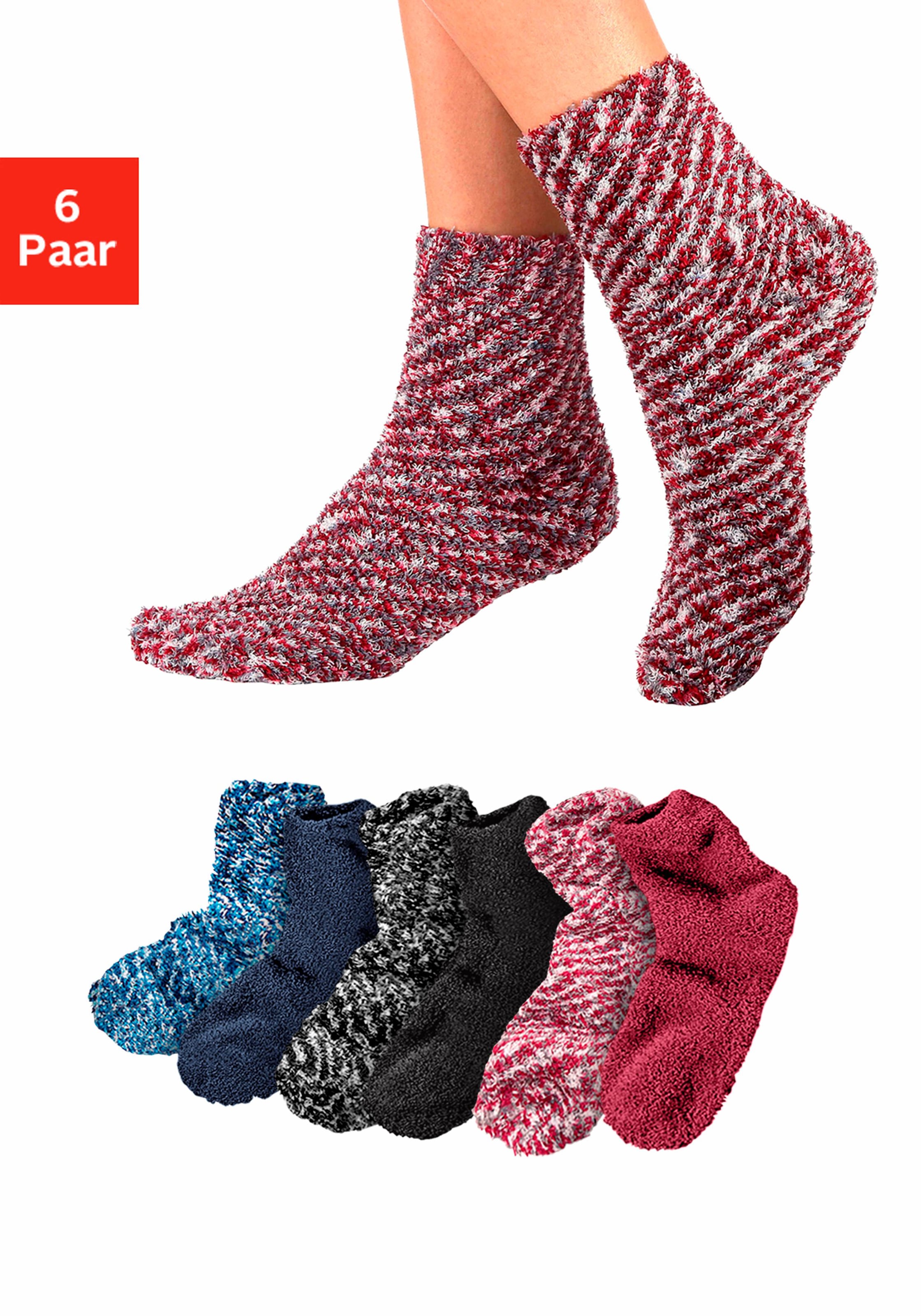 Lavana Kuschelsocken, (Packung, 6 Paar), in Flausch-Qualität