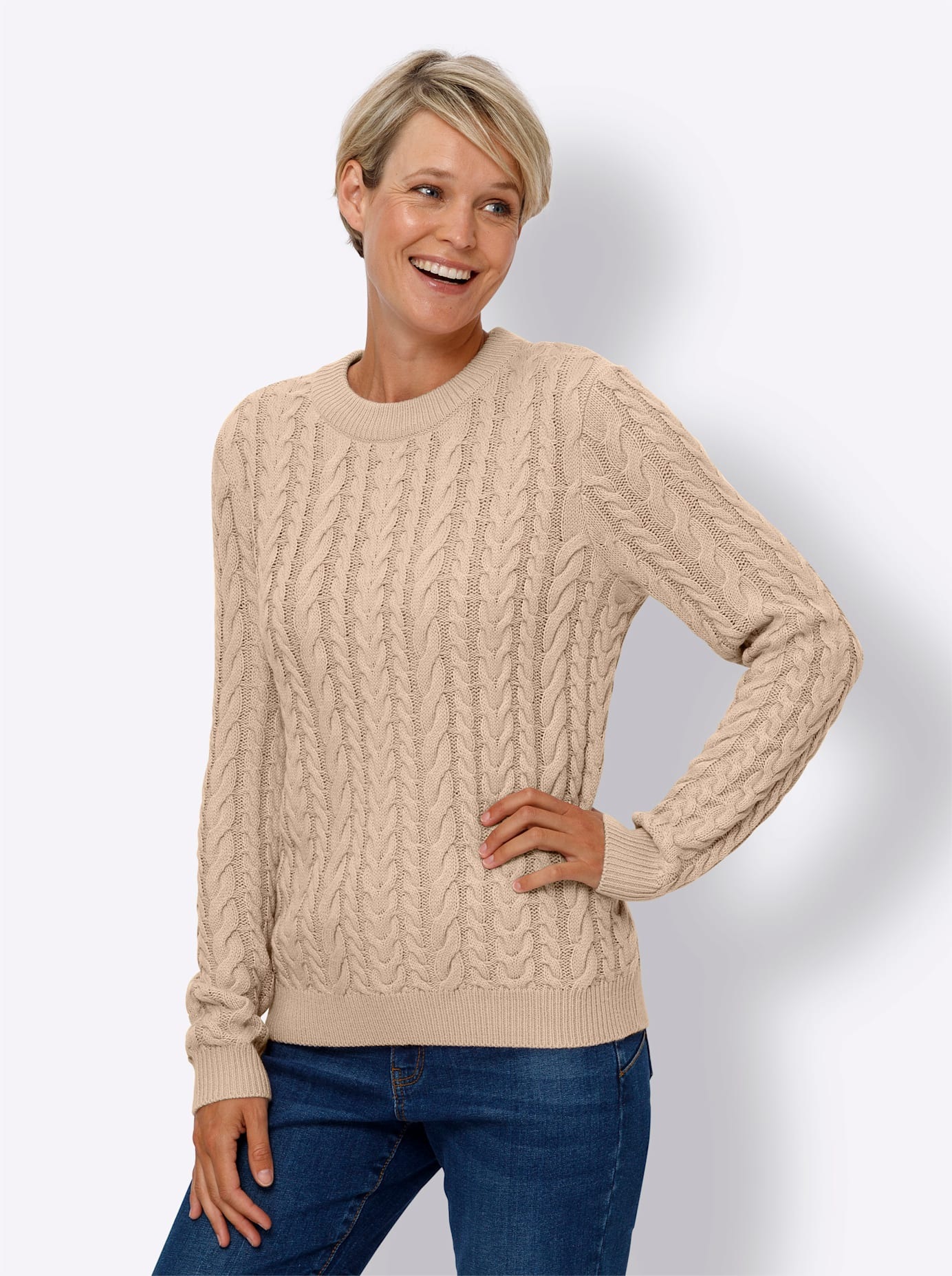Classic Basics Pull à col rond »Langarm-Pullover«