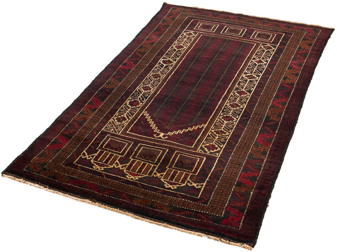 Image of morgenland Orientteppich »Belutsch - 146 x 89 cm - dunkelrot«, rechteckig, 8 mm Höhe, Wohnzimmer, Handgeknüpft, Einzelstück mit Zertifikat bei Ackermann Versand Schweiz