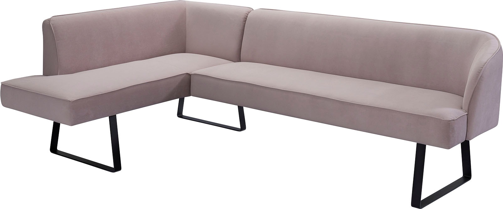exxpo - sofa fashion Eckbank »Americano«, mit Keder und Metallfüssen, Bezug in verschiedenen Qualitäten