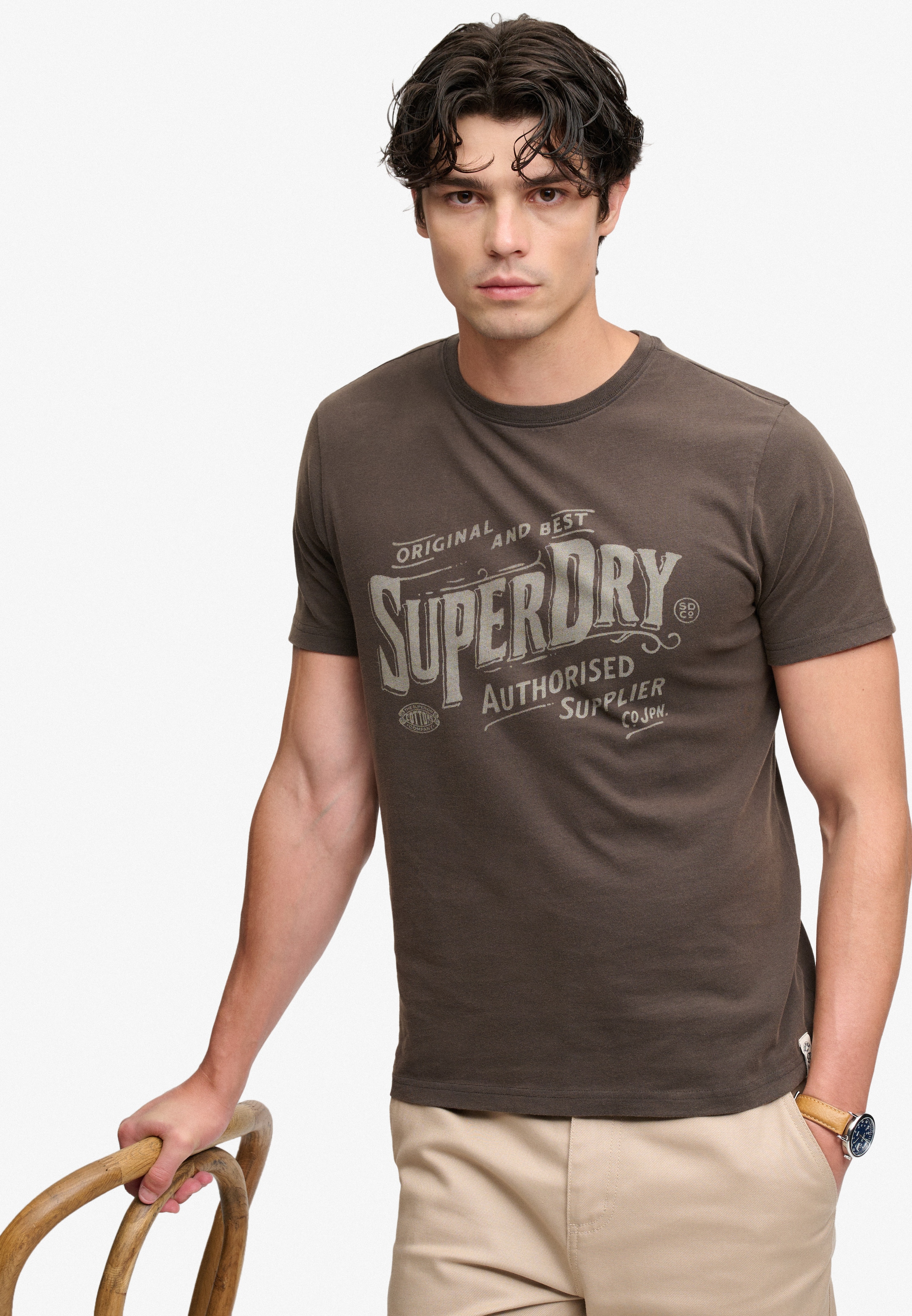 Image of Superdry Rundhalsshirt "VINTAGE WORKWEAR PRINT TEE" Baumwolle, relaxed fit