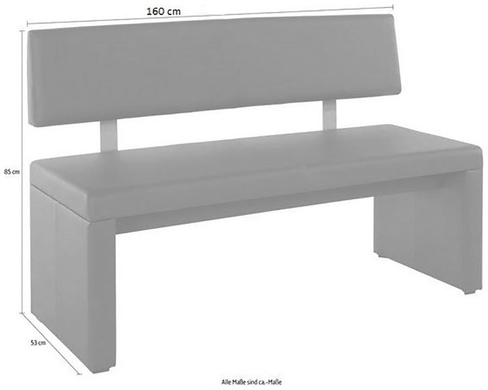 Home affaire Sitzbank »Charissa« mit Lehne, Breite 140, 160 oder 180 cm