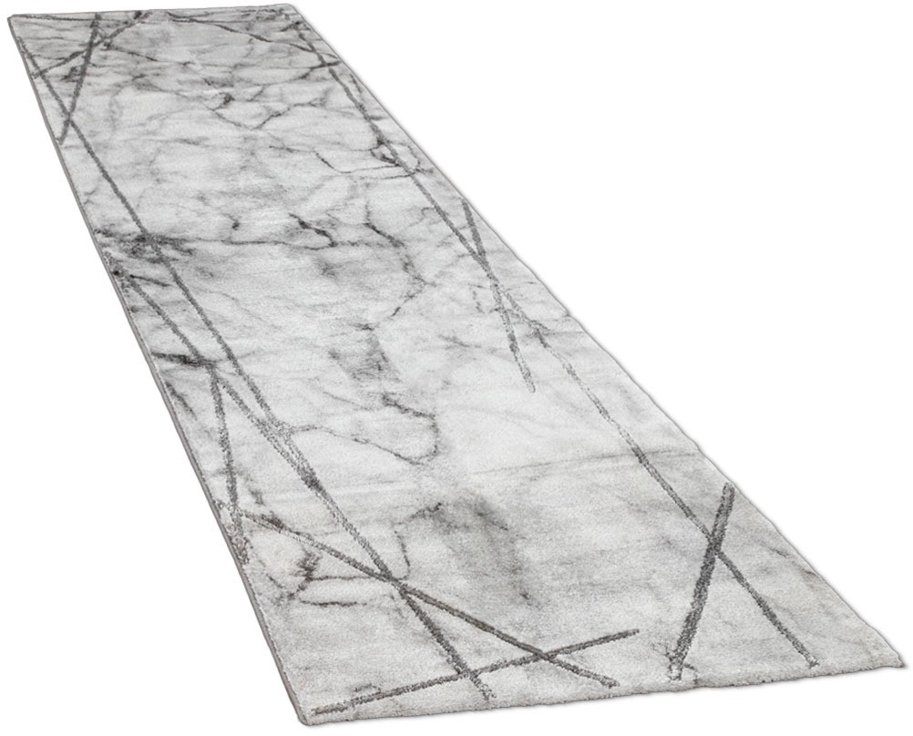 Image of Paco Home Läufer »Kraft 523«, rechteckig, 17 mm Höhe, Teppich-Läufer, Kurzflor, edles Marmor Design, mit gold- oder silberfarbenen Akzenten, ideal im Flur & Schlafzimmer bei Ackermann Versand Schweiz