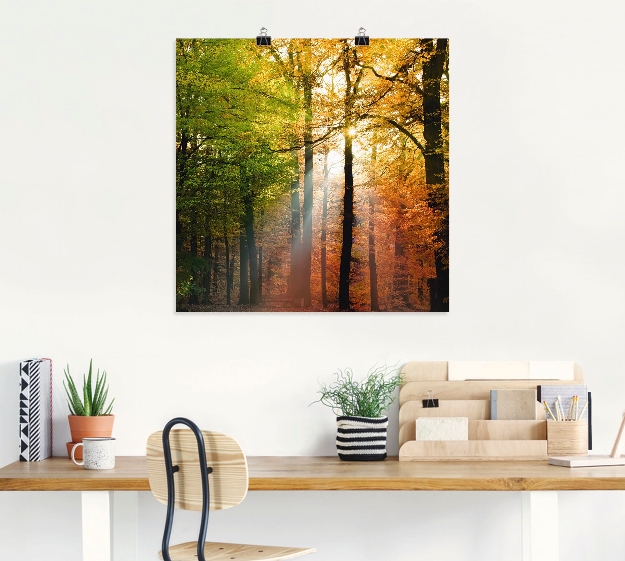 Artland Wandbild »Schöner Herbsttag 2«, Wald, (1 St.), als Alubild, Outdoorbild, Leinwandbild, Poster in verschied. Grössen