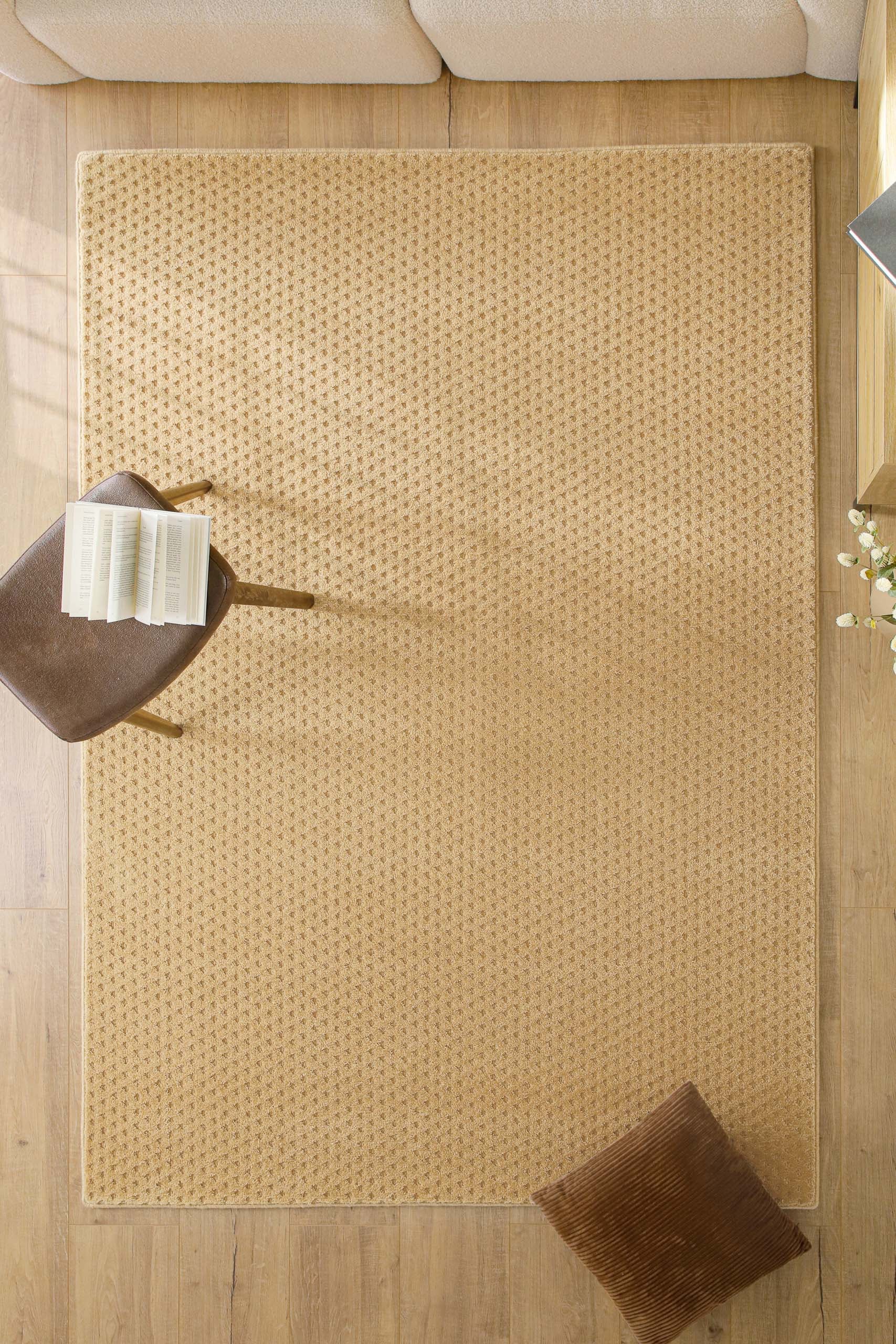 Image of Wecon home Teppich "Castello THREE" rechteckig 7 mm Höhe Schurwolle, Kurzflor mit Hoch-Tief-Effekt, Wohnzimmer, Punktmuster