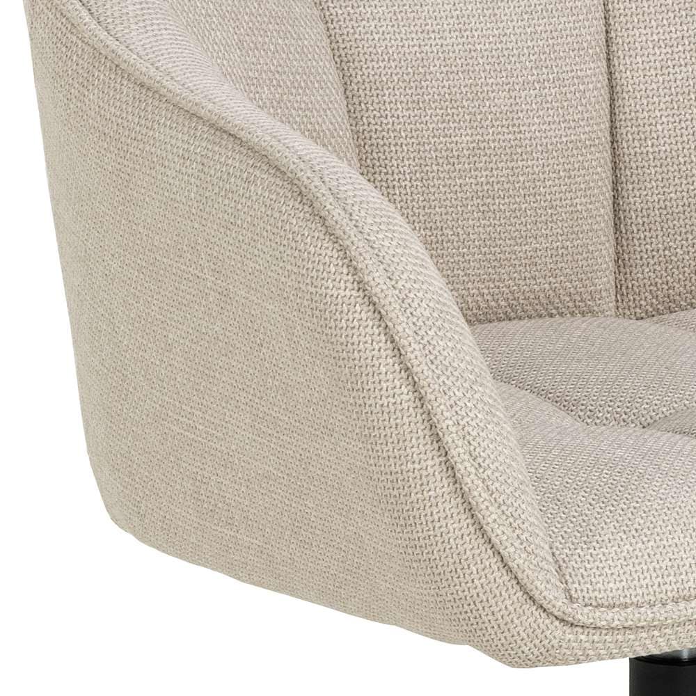 ACTONA GROUP Chaise avec accoudoirs »Brenda Esszimmerstuhl, Polsterstuhl,« () fonction pivotante, accoudoir, tissu, coutures en carré, pieds en métal noirs