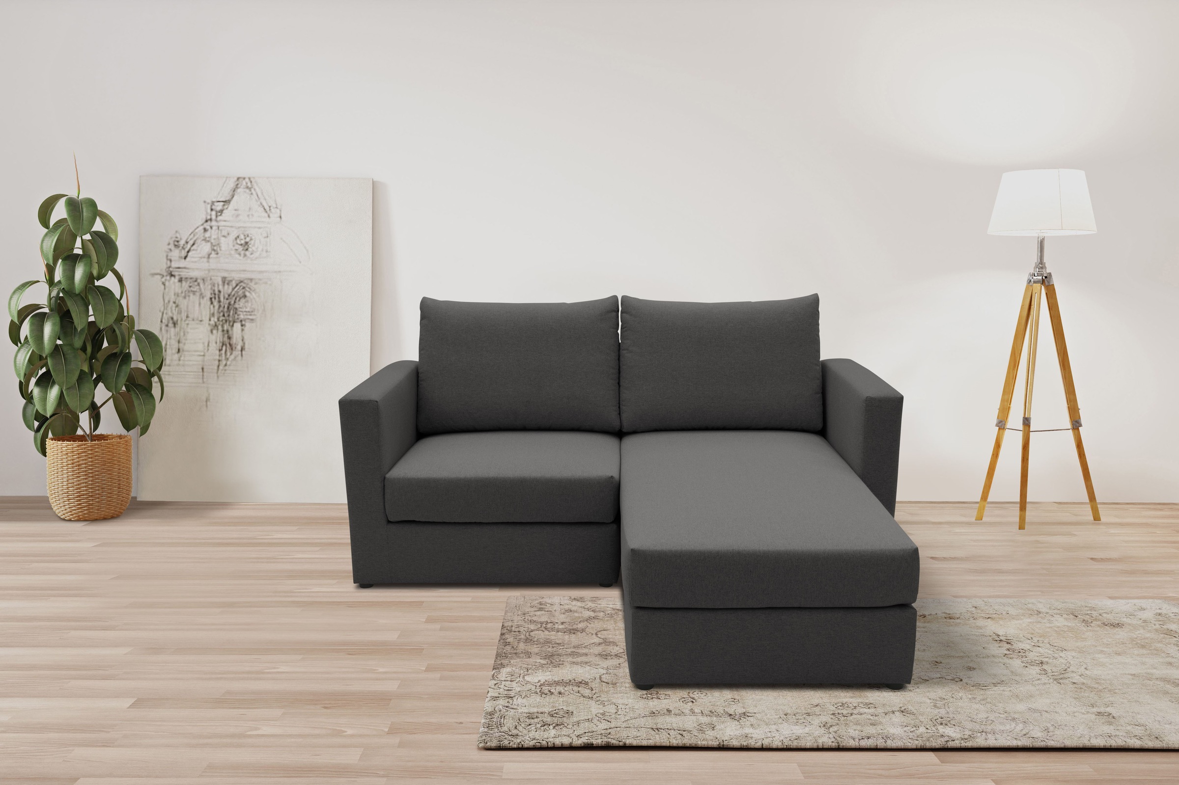 Image of DOMO collection 2-Sitzer "Bibury smartes, modulares Ecksofa aus Sofa & Hocker mit Schlaffunktion" Sitzfläche mit Federkern, inkl. 2 Rückenkissen