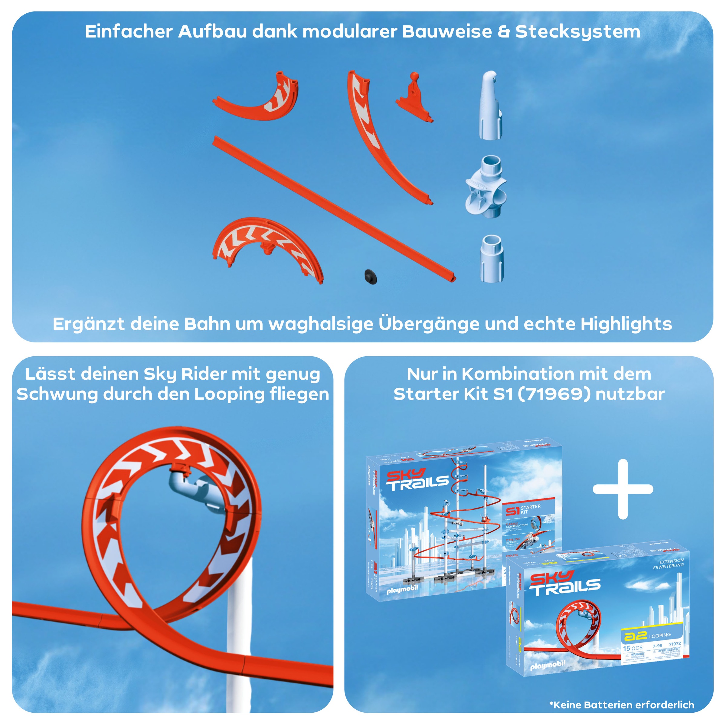 Playmobil® Konstruktions-Spielset »Looping a2 (71972), Sky Trails« Made in Europe