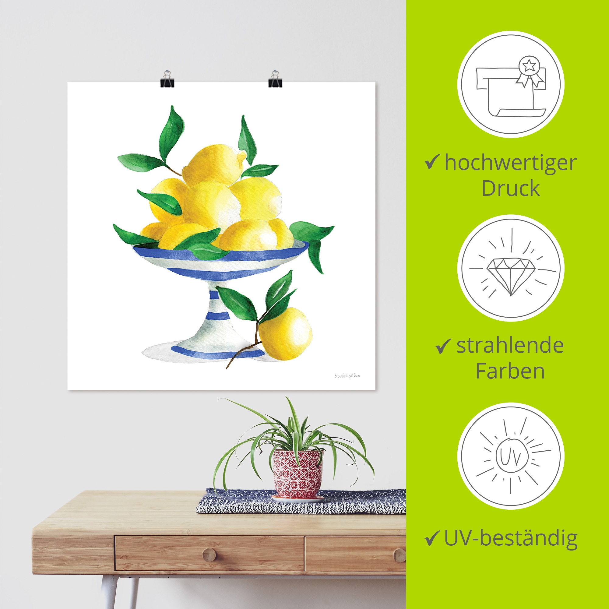 Artland Wandbild »Spanish Lemons II« Arrangements 1 Stk. tlg. als Alubild, Leinwandbild, Poster, Wandaufkleber in verschied. Grössen