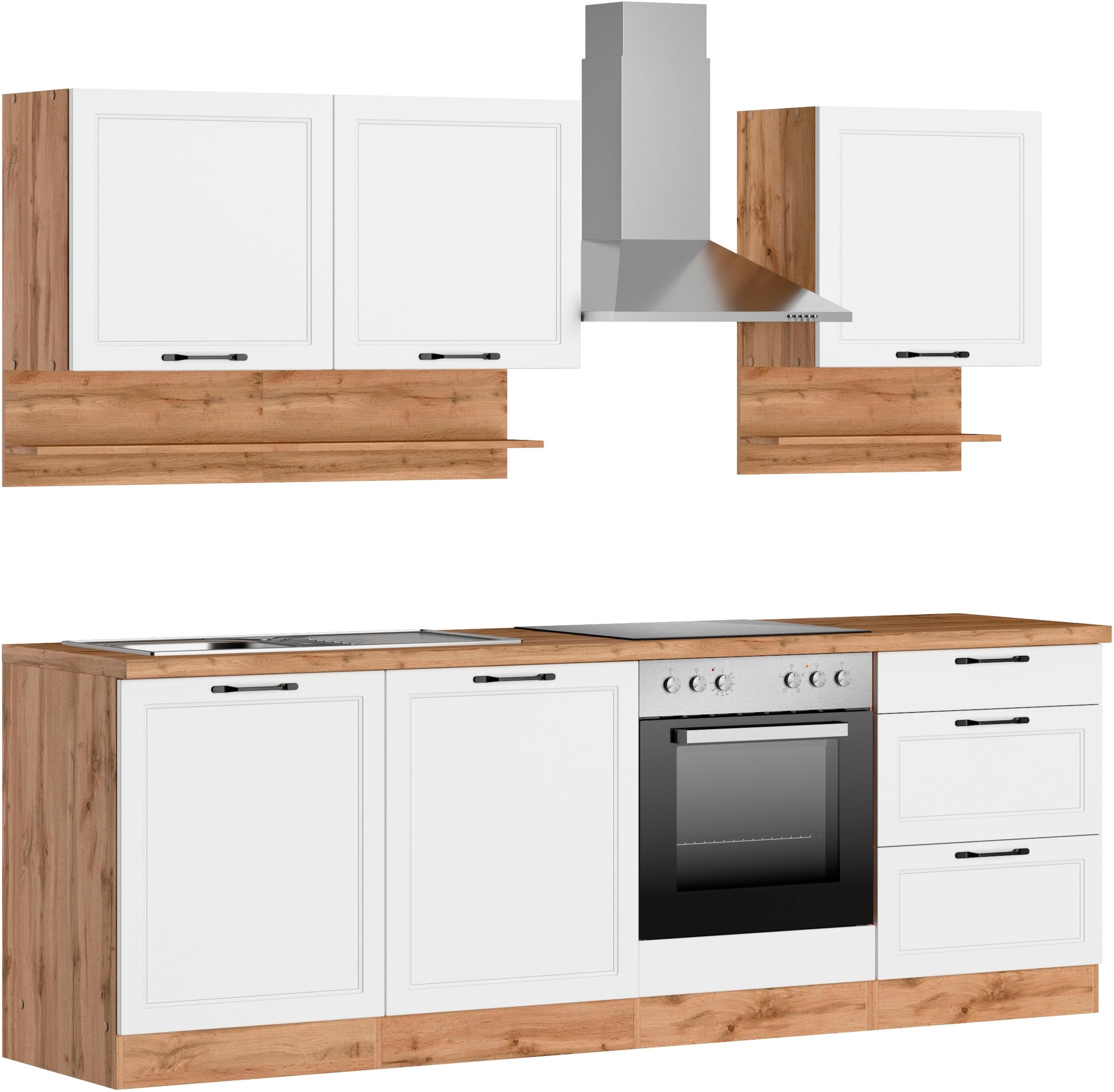 KOCHSTATION Kitchenette »KS-Lana« largeur 240 cm, avec ou sans appareils électriques au choix