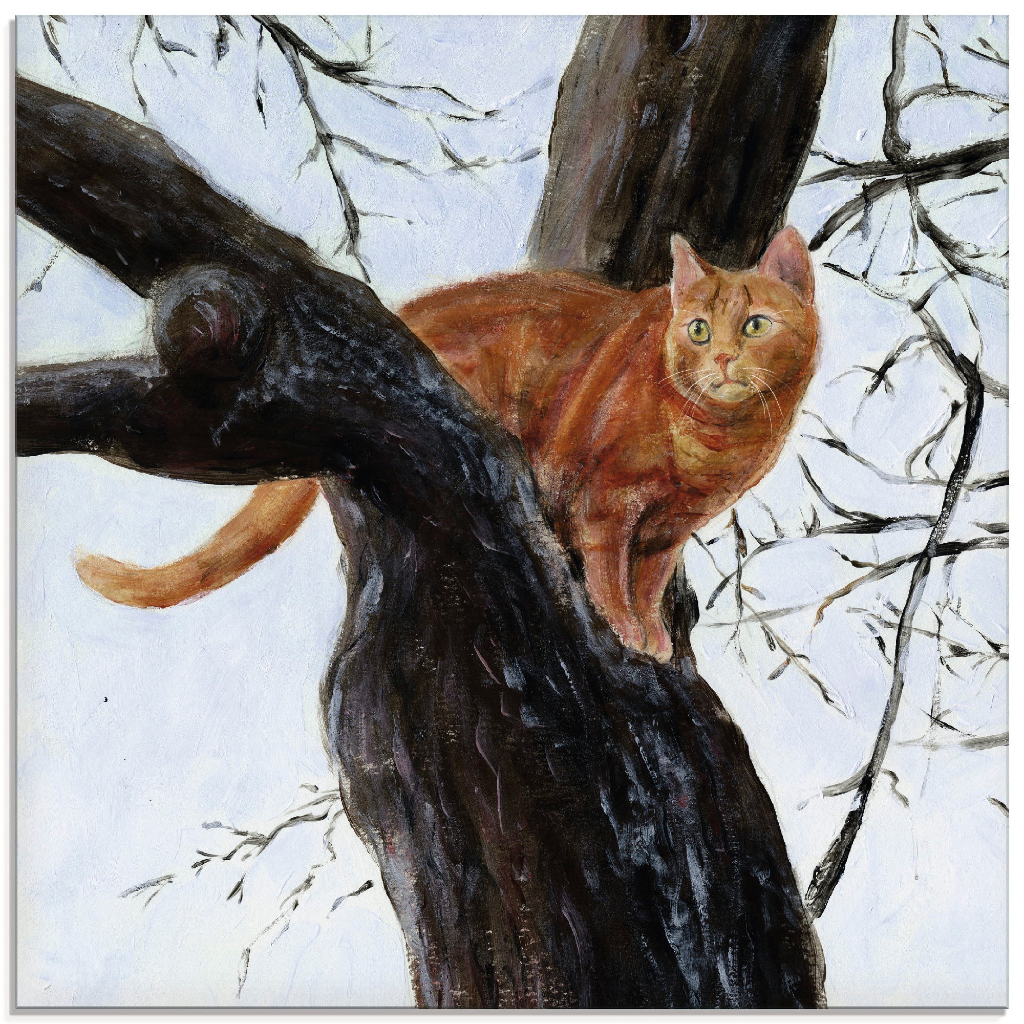 Glasbild »Katze im Baum«, Haustiere, (1 St.), in verschiedenen Grössen