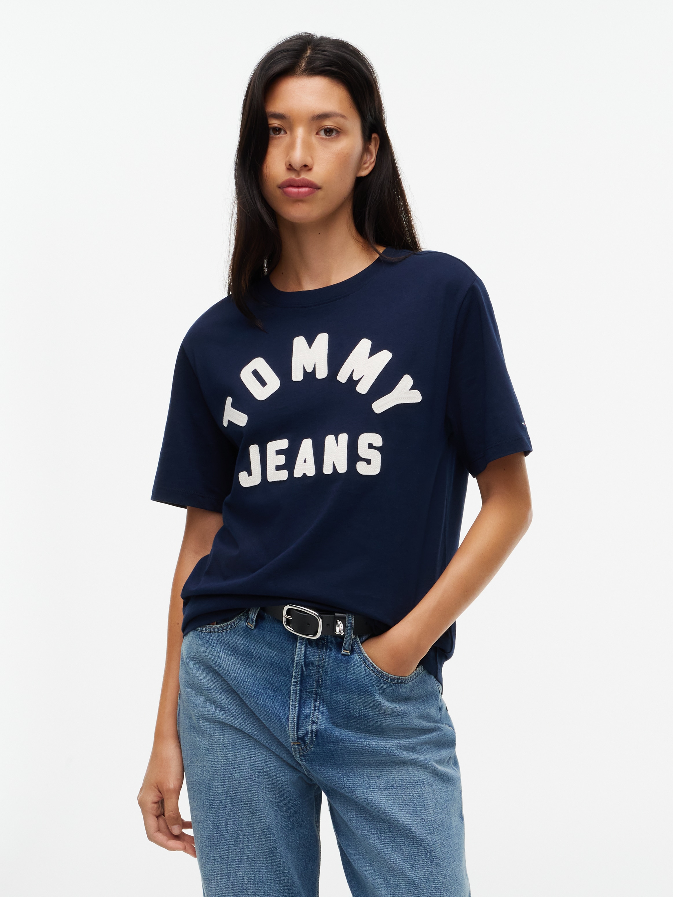 Image of Tommy Jeans Rundhalsshirt "TJW RLX TOMMY ARCH TEE" Baumwolle, relaxed fit