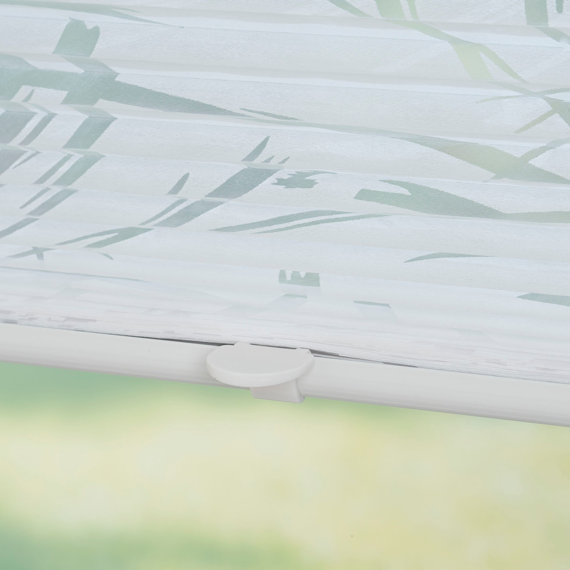 Liedeco Plissé »Klemmfix-Plissee Ausbrenner "Symphonie" verspannt, weiss« semi-transparent Aucun perçage requis sous tension devoré, semi-transparent, montage par pince