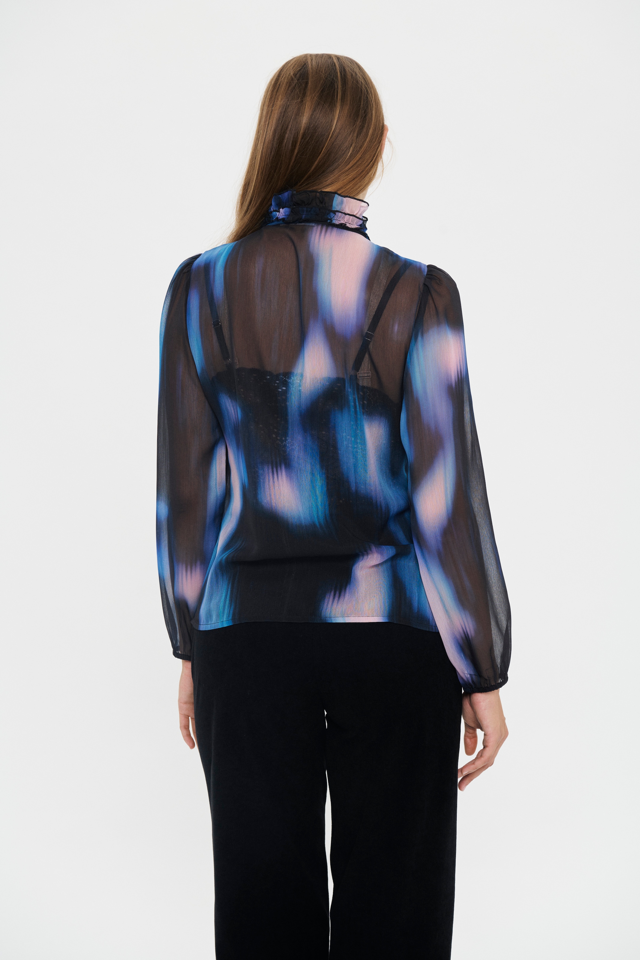 Saint Tropez Chemisier à volants »LiljaSZ Crinkle LS Shirt« Regular fit, Chiffon, Rüschen