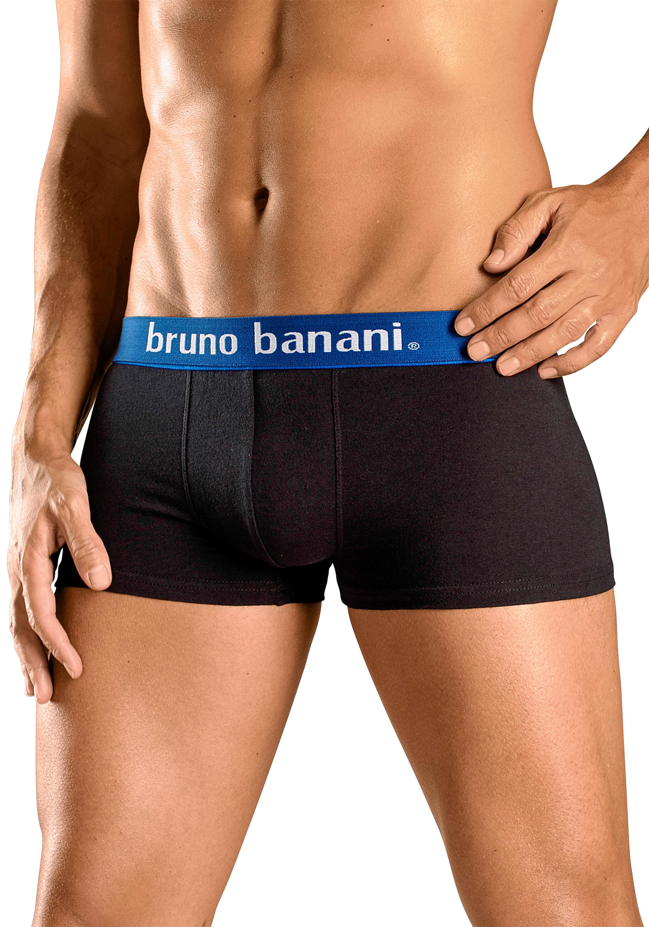 Bruno Banani Boxershorts, (Packung, 4 St.), in Hipster-Form uni oder gemustert