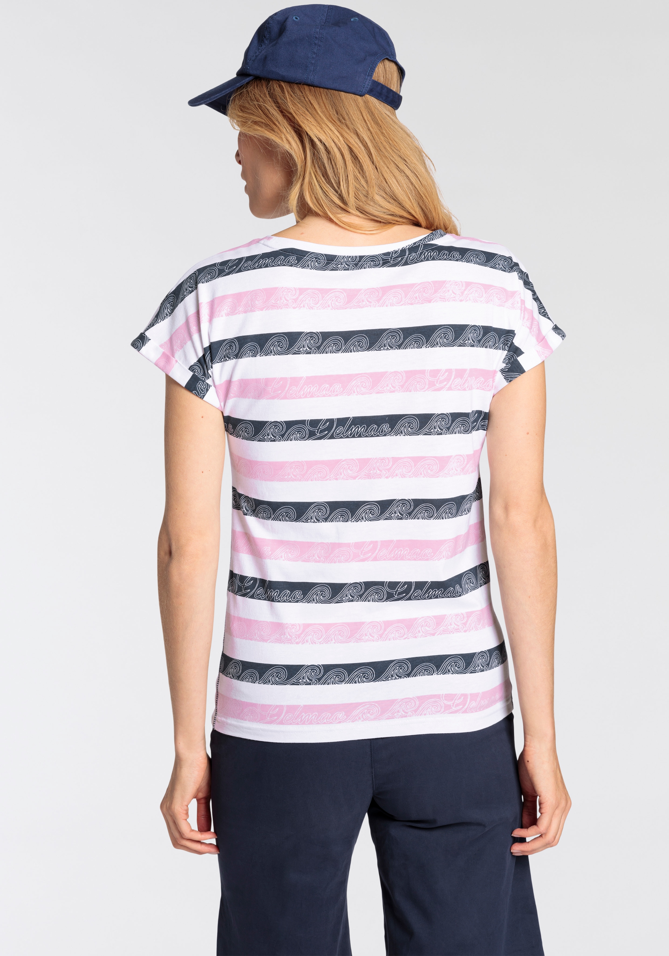 DELMAO T-Shirt, mit sportiv bedruckten Streifen