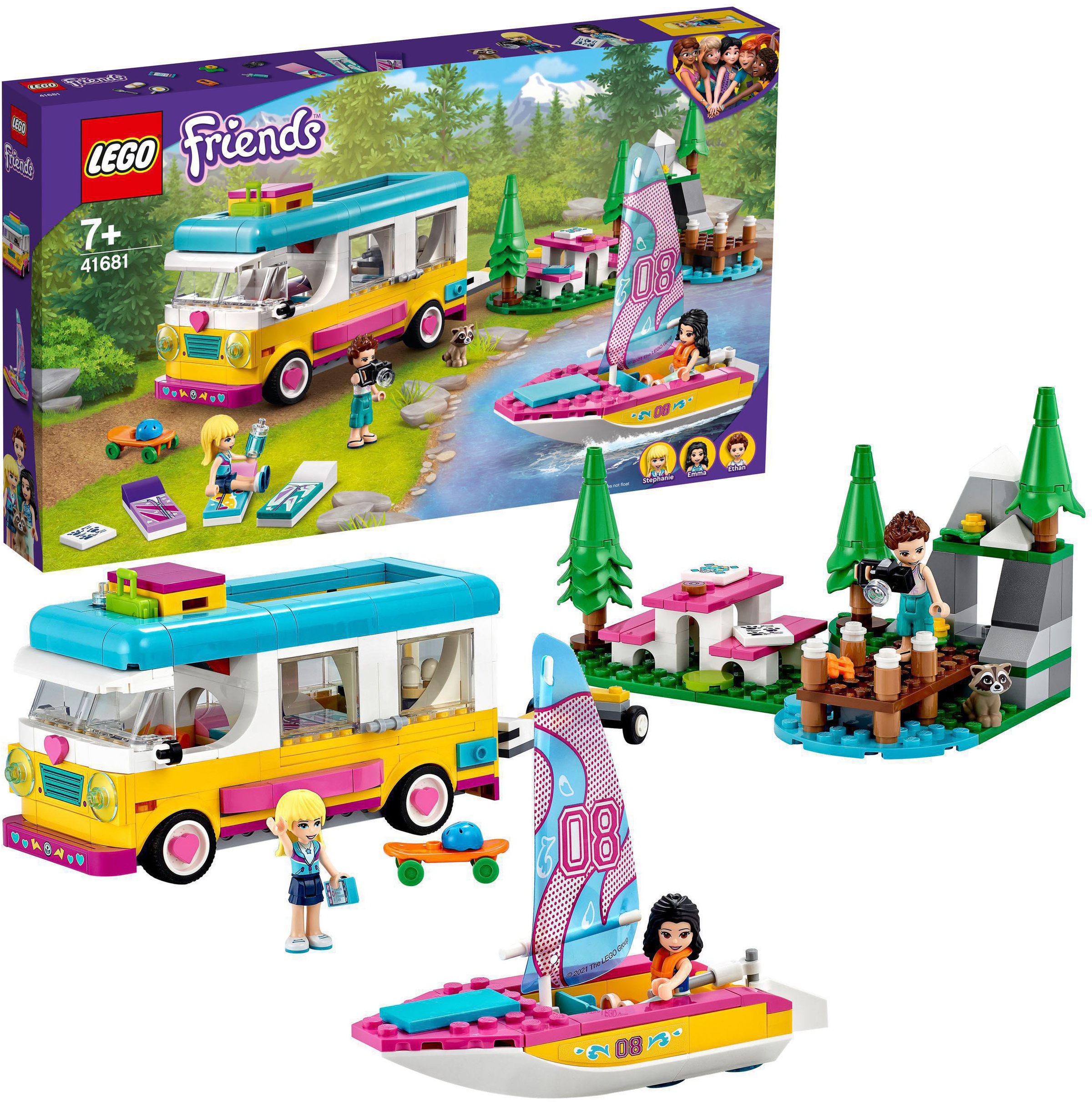 Image of LEGO® Konstruktionsspielsteine »Wohnmobil- und Segelbootausflug (41681), LEGO® Friends«, (487 St.), Made in Europe bei Ackermann Versand Schweiz