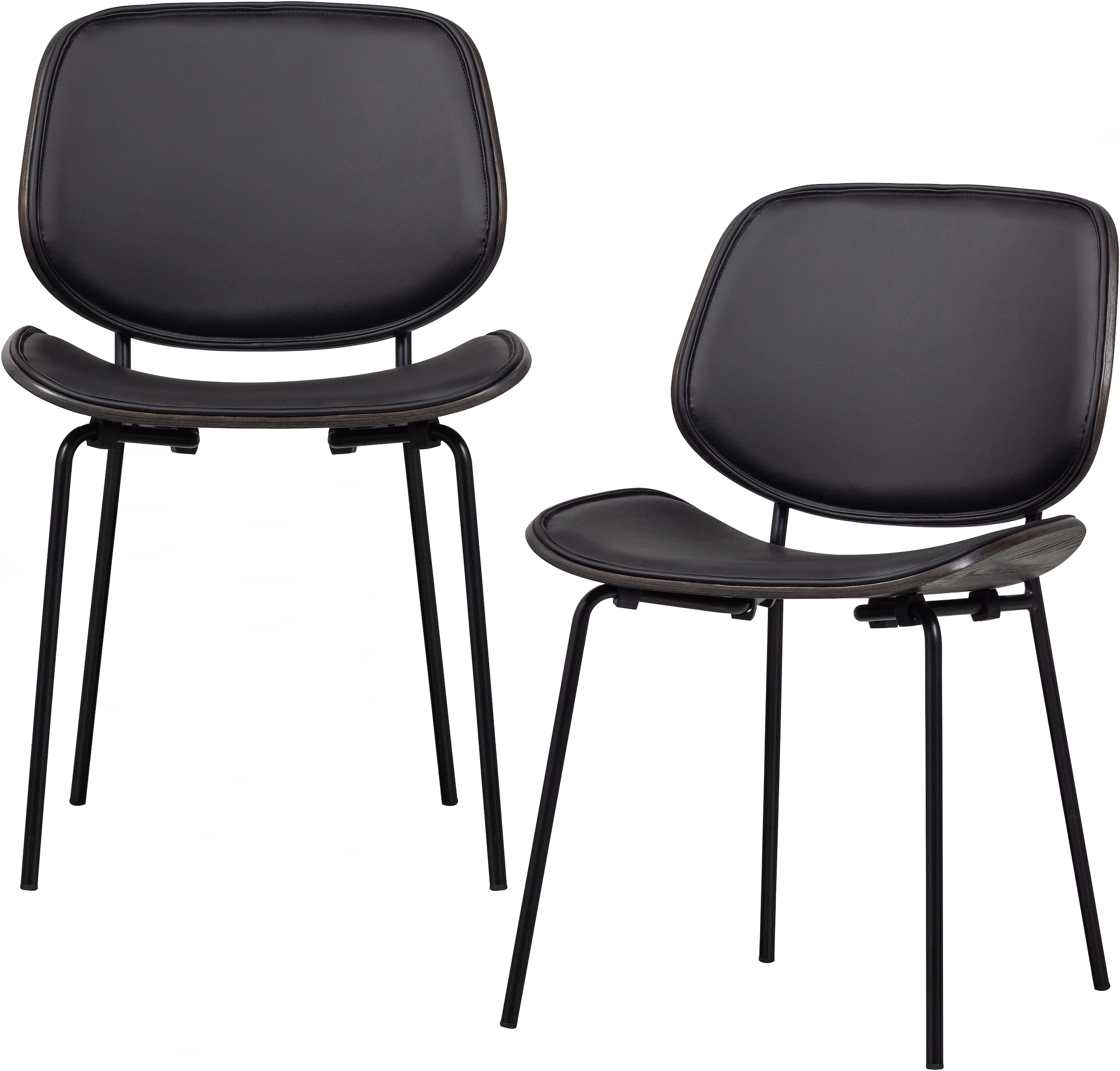 Image of WOOOD Esszimmerstuhl "Close In mit Kunstleder-Bezug und Metallgestell B 49 x T 57 x H 80 cm" (Set) 2 Stk.Pulverbeschichtetes gestell, Tragkraft 150 kg, Lieferung im Zweierpack