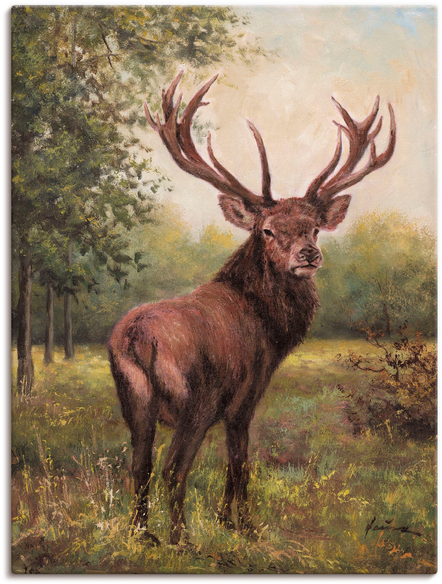 Image of Artland Wandbild "Hirsch" Wildtiere 1 Stk. tlg. als Leinwandbild, Poster in verschied. Grössen