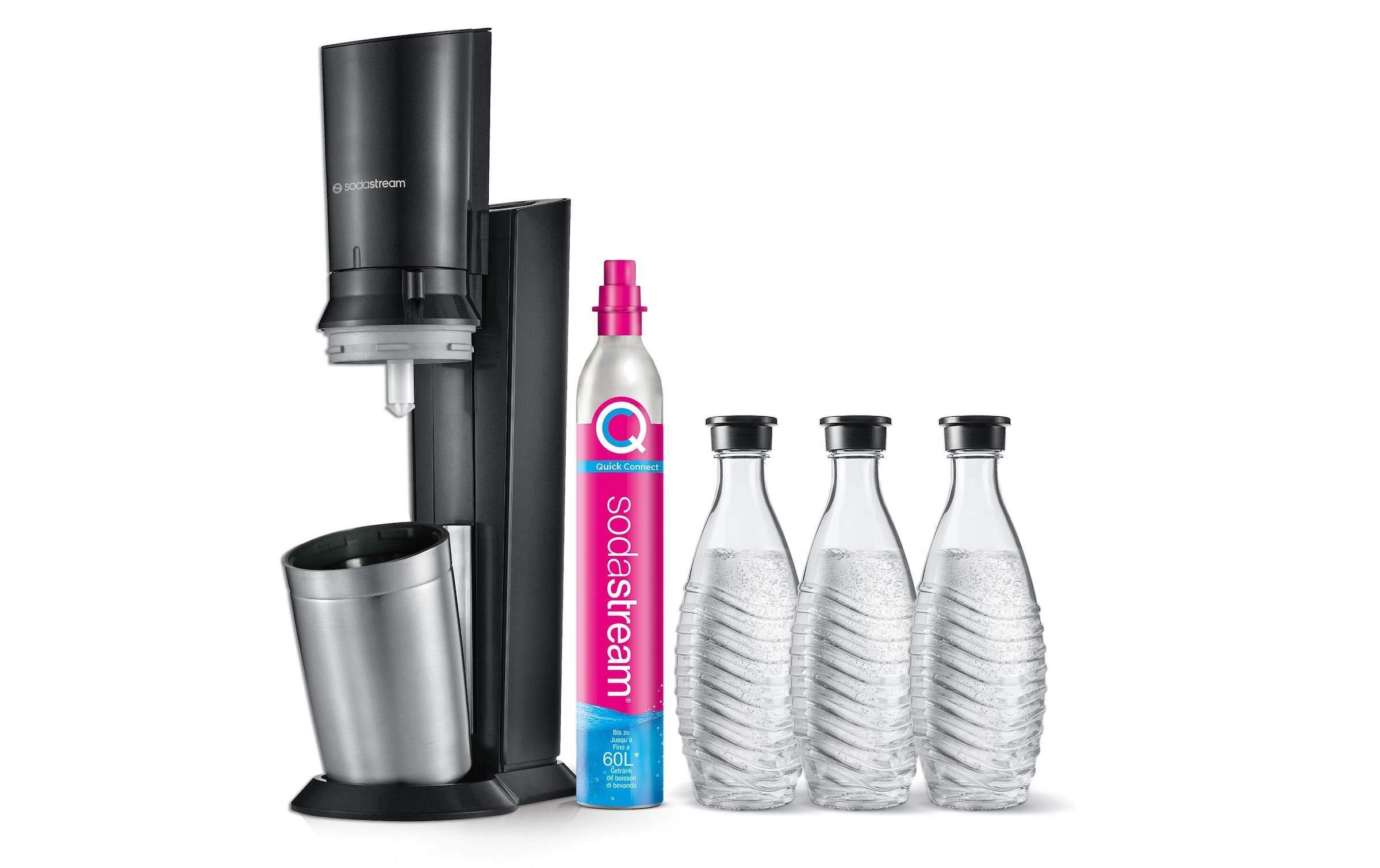 SodaStream Wassersprudler »Crystal CQC Mega Pack Schwarz«