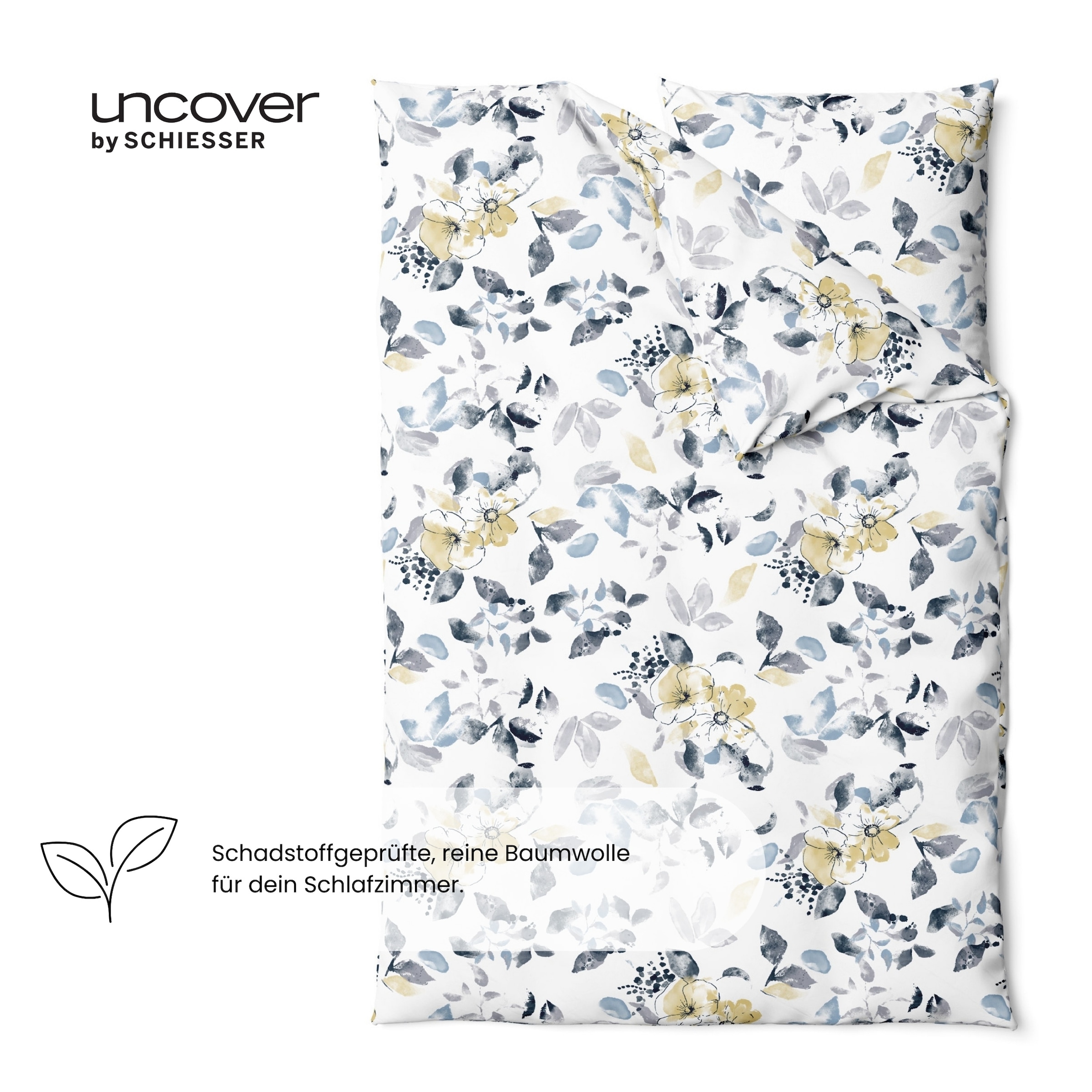 uncover by SCHIESSER Linge de lit »Florina aus weicher Baumwolle mit einem feinen Blütenprint« 2 cuis Made in Green
