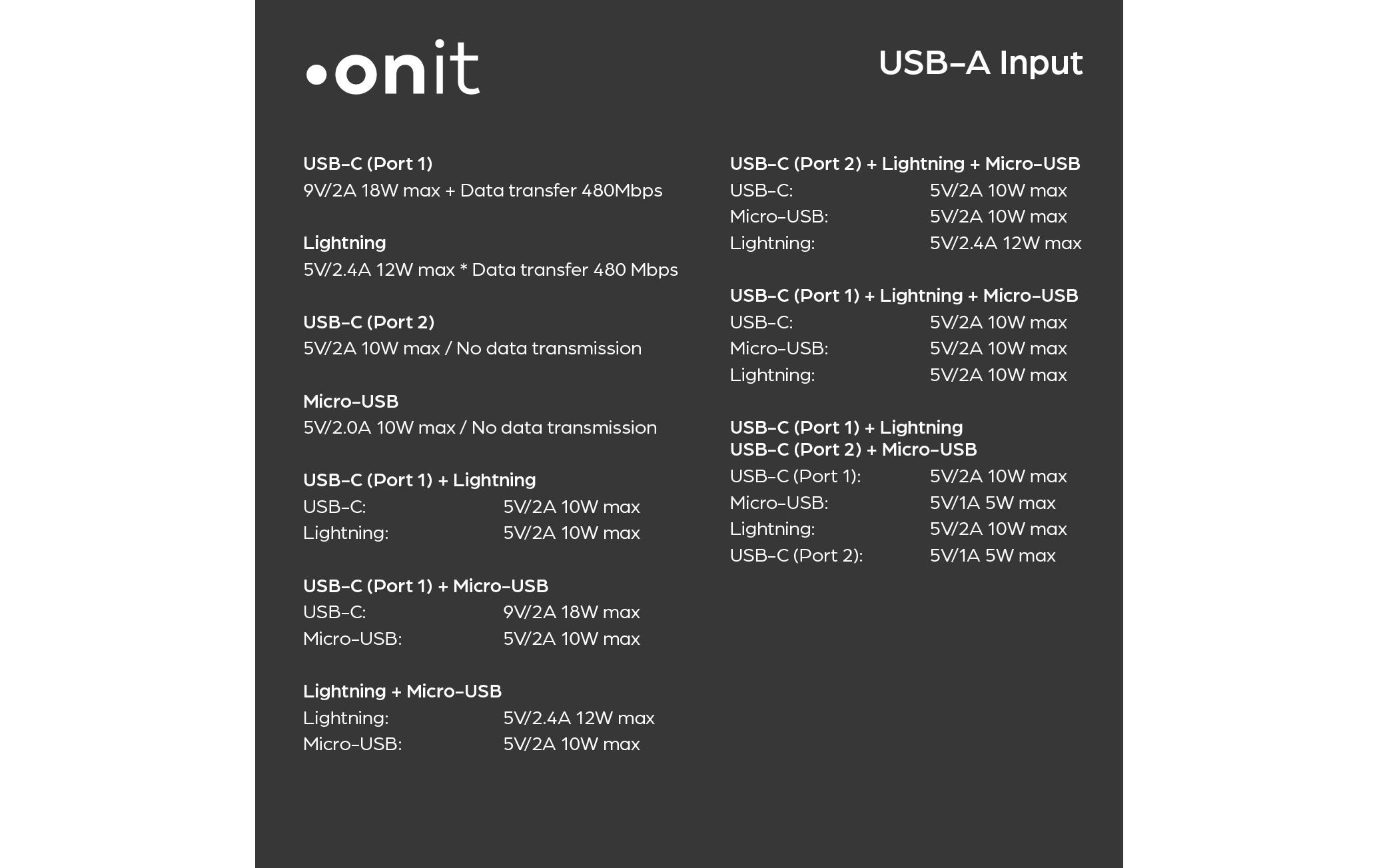 onit Câble USB »2.0-Kabel USB A/USB C - Lightning/Micro-USB B/2x USB-C« 120 cm