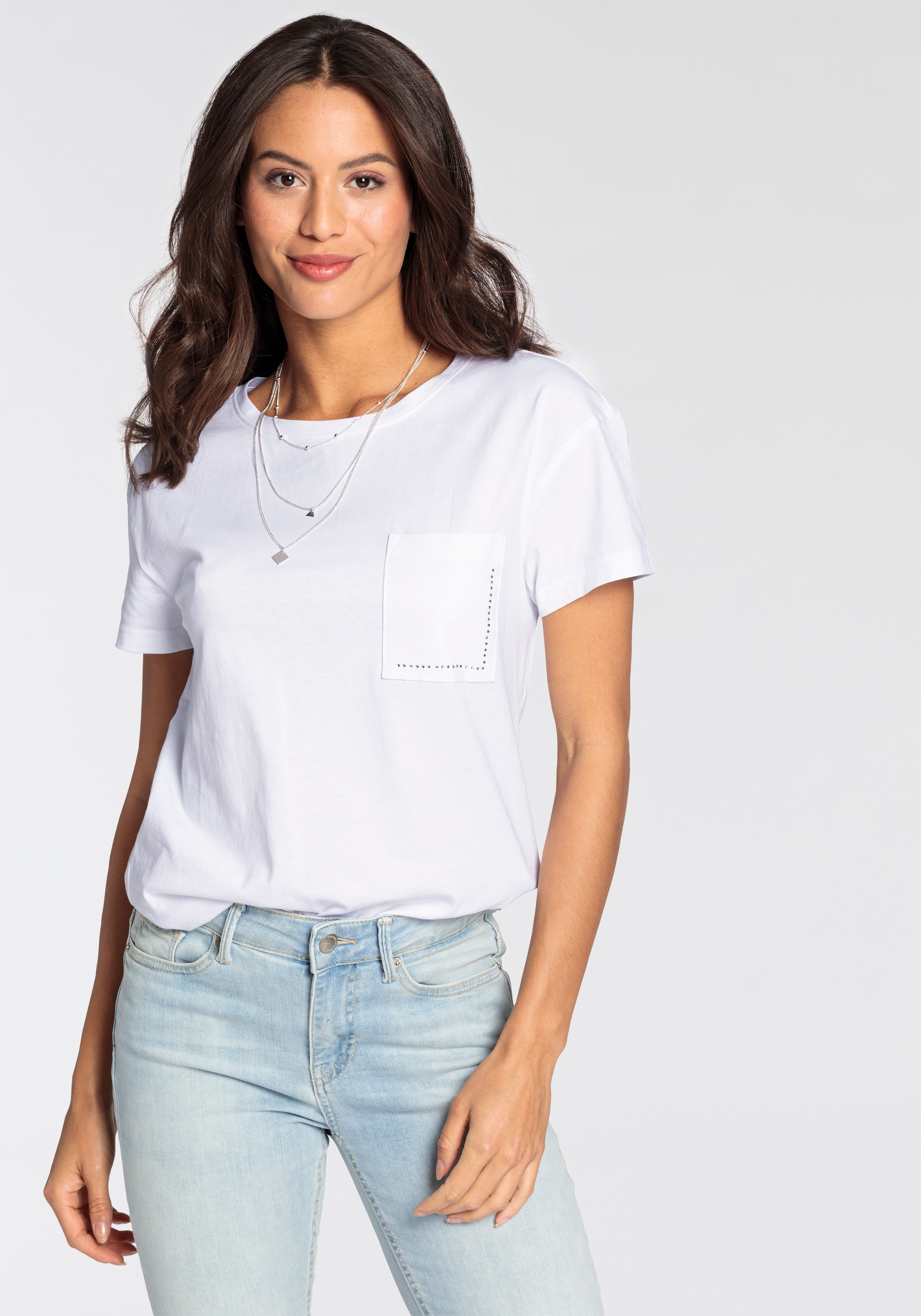 Laura Scott T-Shirt, mit eleganter Glitzertasche - NEUE KOLLEKTION
