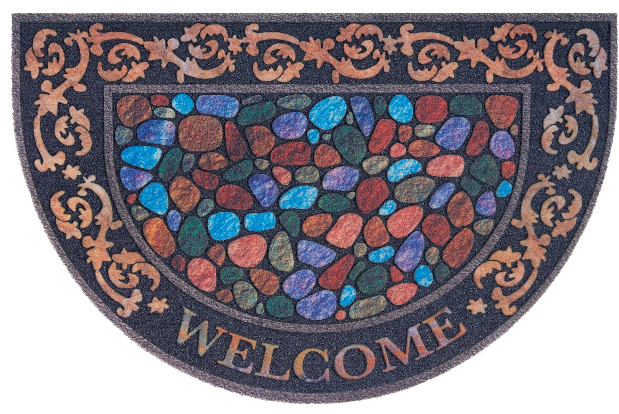 Image of Home affaire Fussmatte »Welcome halbrund«, halbrund, 6 mm Höhe, Design In und Outdoor geeignet, Farbenfroh, Robust, Pflegeleicht, Rutschfest, Halbrund, mit Schrift bei Ackermann Versand Schweiz