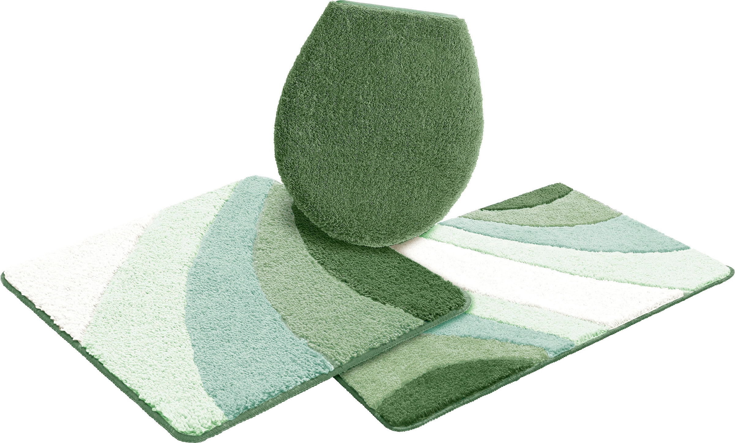 my home Badematte »Josie, Badvorleger, Badezimmer Teppich«, rutschhemmend beschichtet, fussbodenheizungsgeeignet-schnell trocknend-strapazierfähig, Badteppich, Badematten, rechteckig, rund & als 3-tlg. Set erhältlich