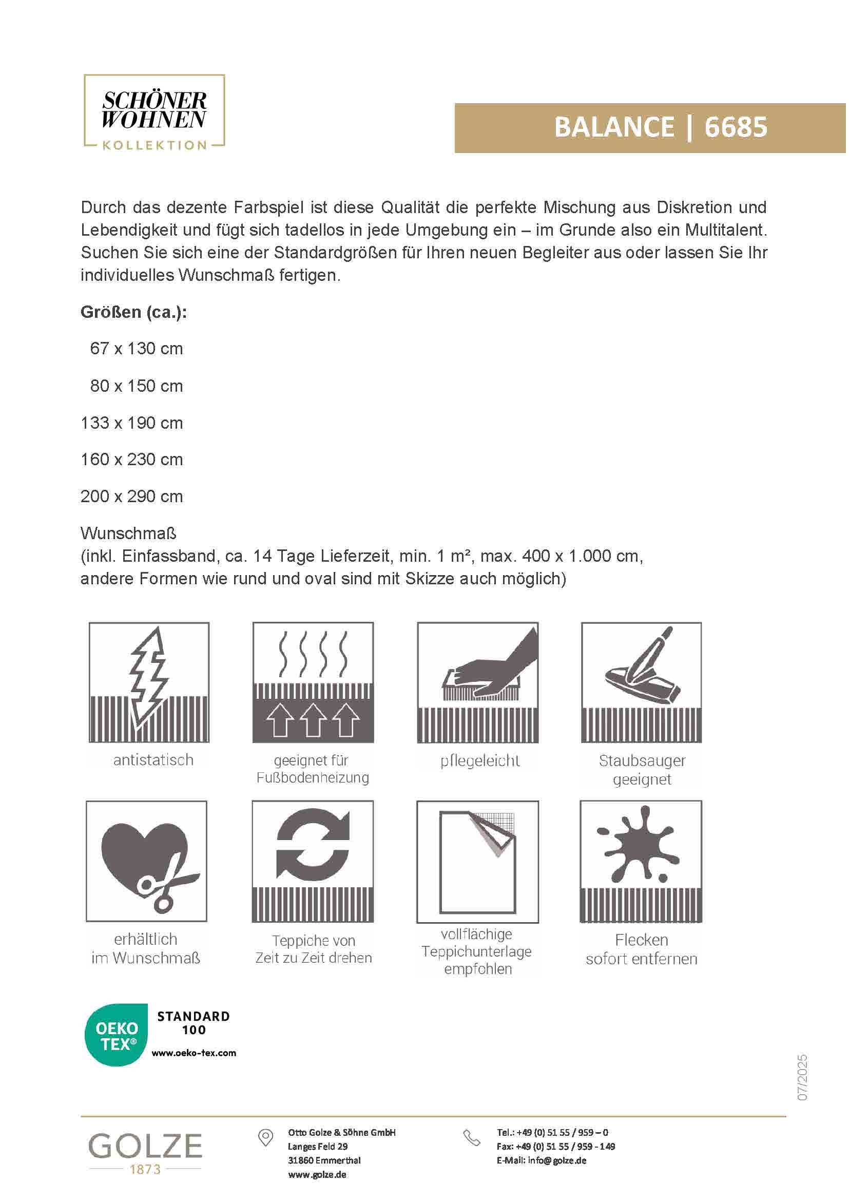 SCHÖNER WOHNEN-Kollektion Tapis »Balance« Rectangulaire 13 mm Höhe Kurzflor, Wohnzimmer