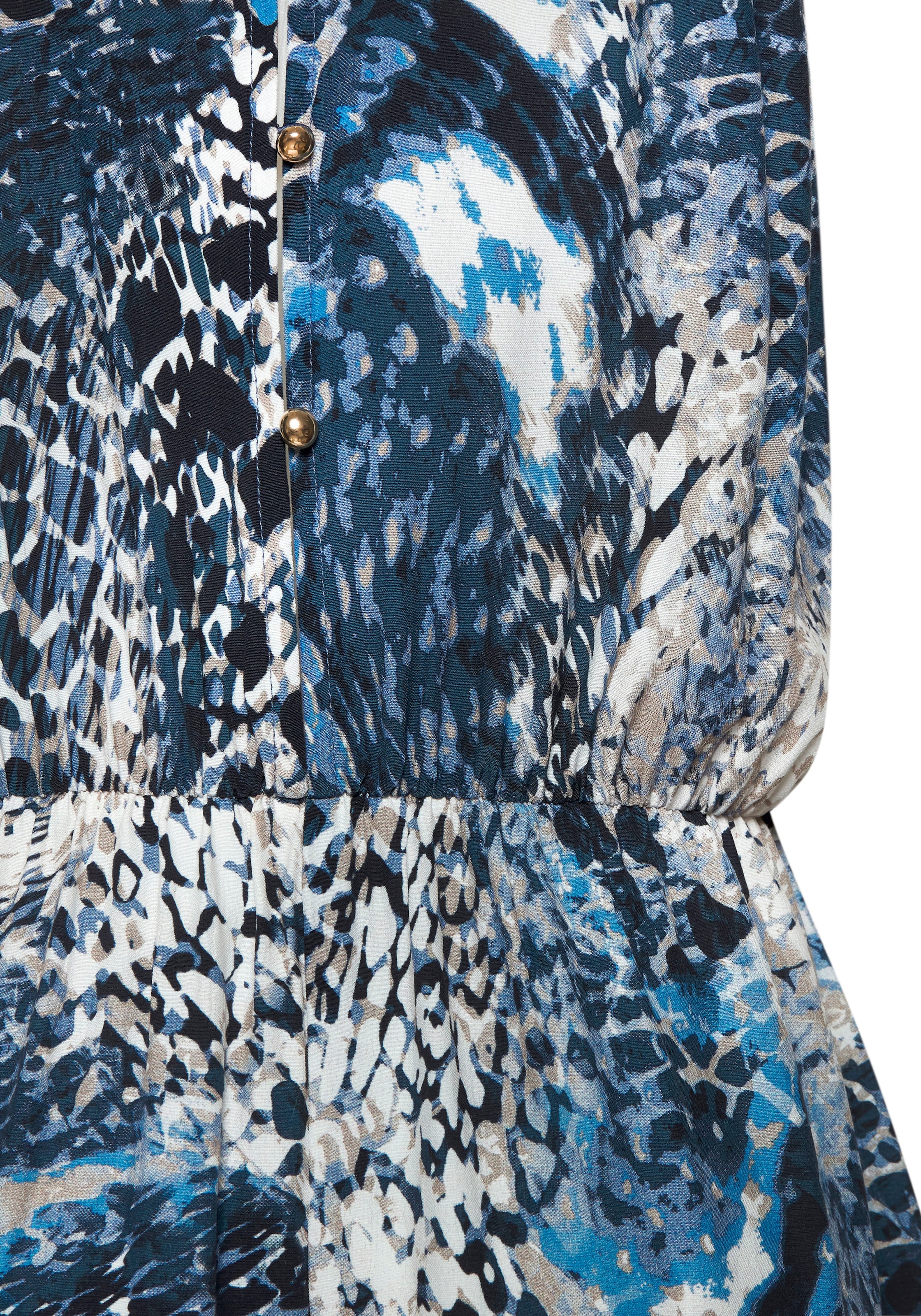 LASCANA Maxikleid, mit Alloverprint, leichtes Sommerkleid, fliessendes Strandkleid